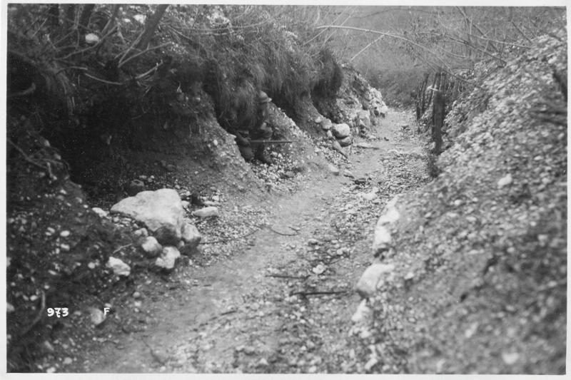 Doss Casina - ricoveri - sentieri - prime linee - 1918 (positivo) di Marzocchi, Luigi (primo quarto XX)