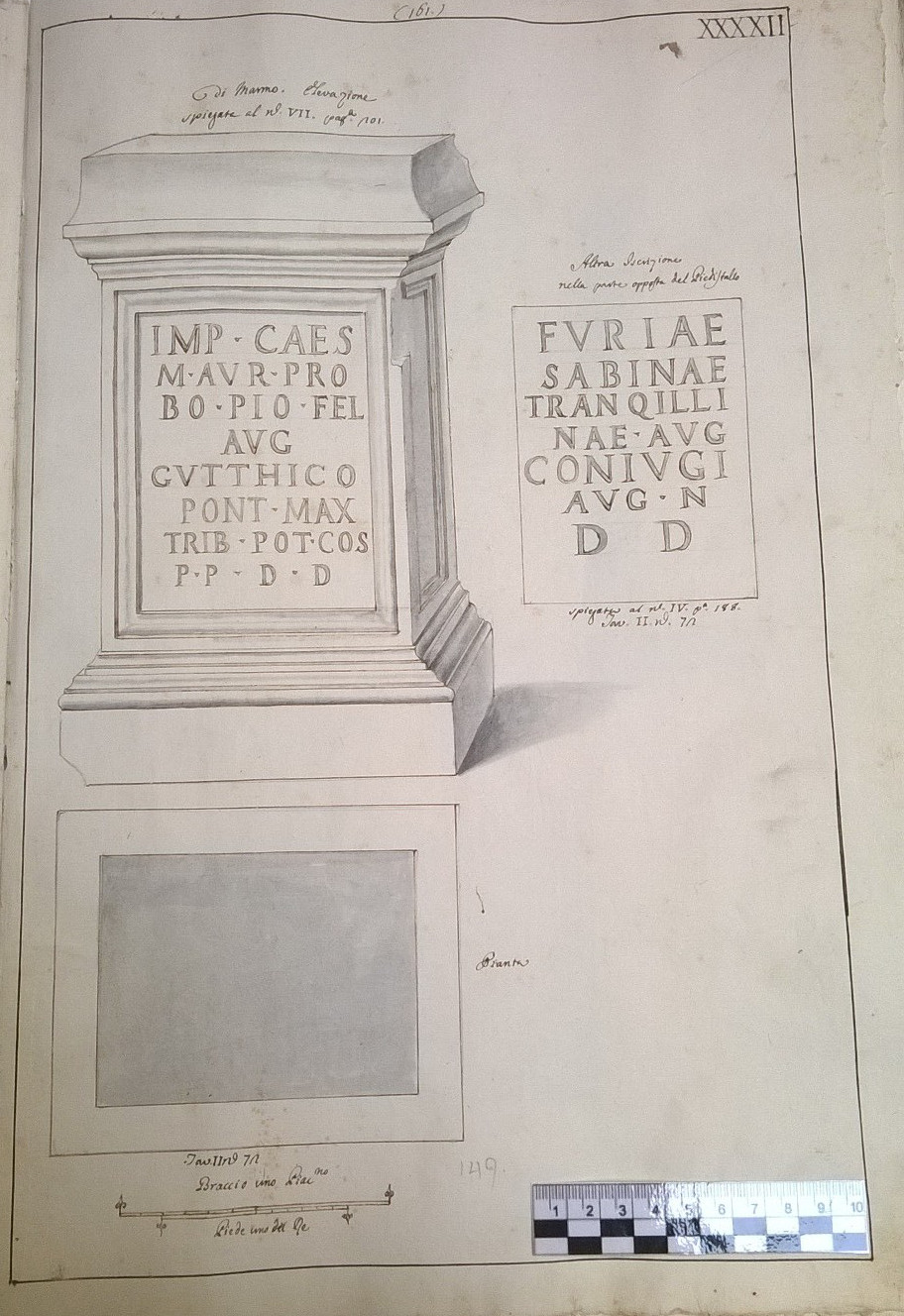 base di Tranquillina e Probo (cippo, monumento) - Lugagnano Val D'Arda (PC)  (III d.C)