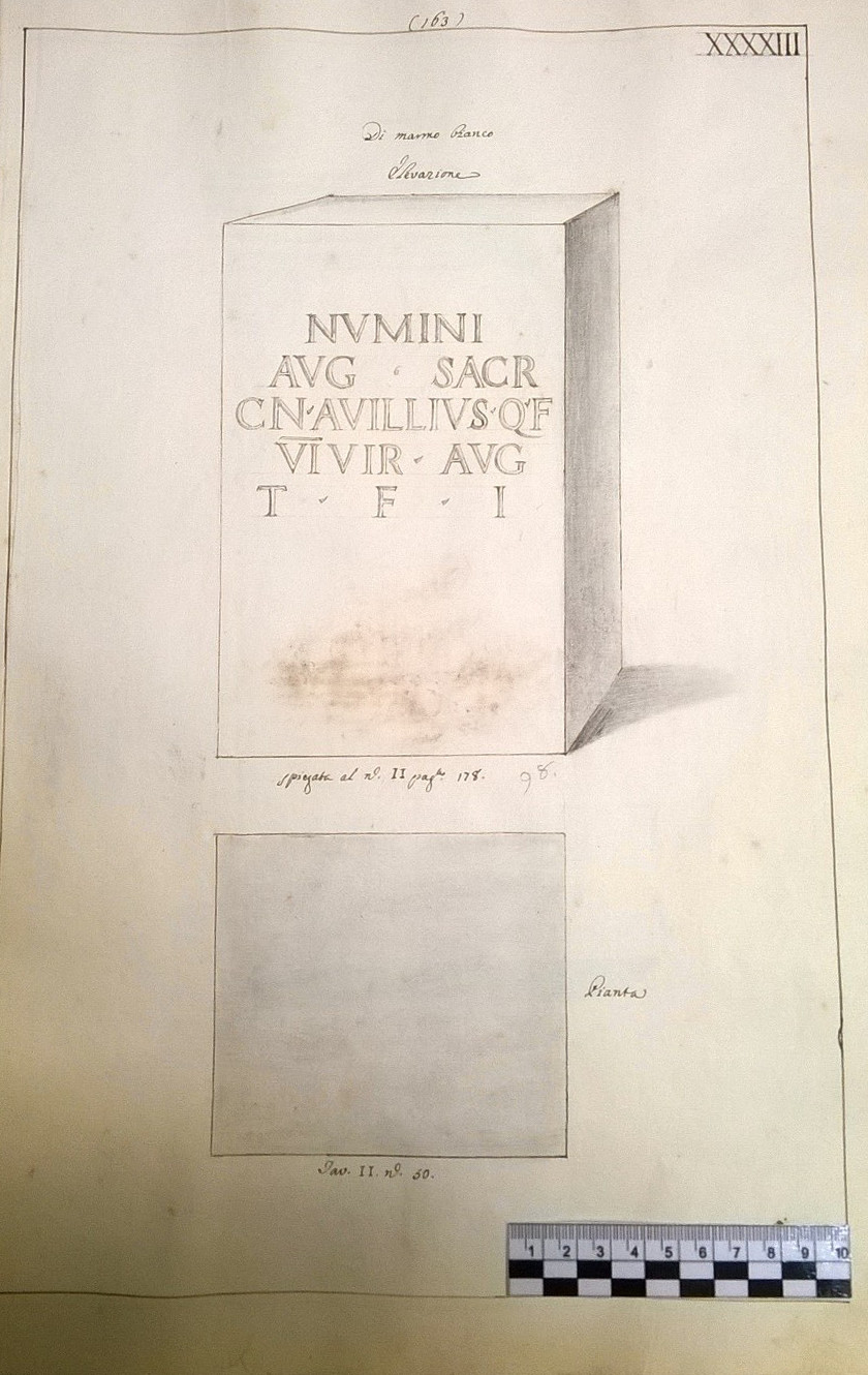 base di Cneo Avillio (cippo, monumento) - Lugagnano Val D'Arda (PC)  (prima metà I sec. d.C)