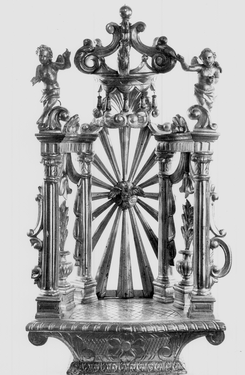 tronetto per esposizione eucaristica, opera isolata - bottega napoletana (seconda metà sec. XIX)