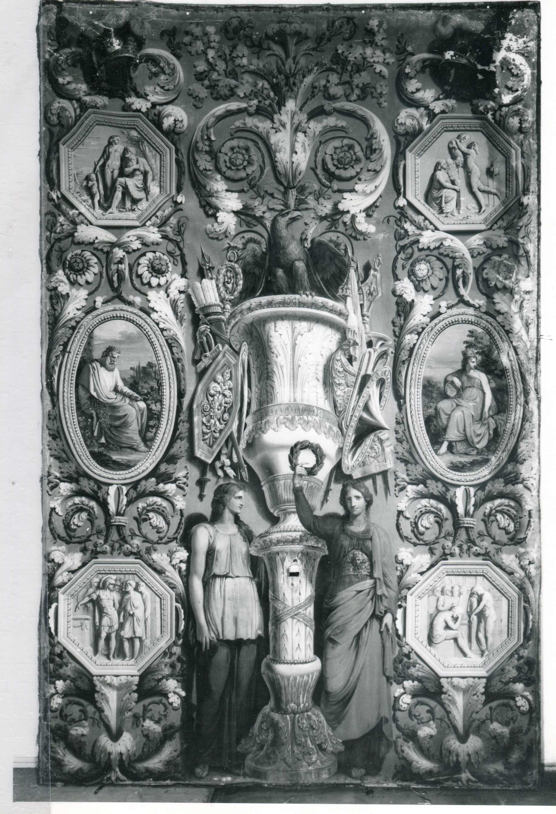 figure allegoriche/ motivi decorativi (dipinto, elemento d'insieme) di Appiani Andrea, Levati Giuseppe (sec. XVIII)