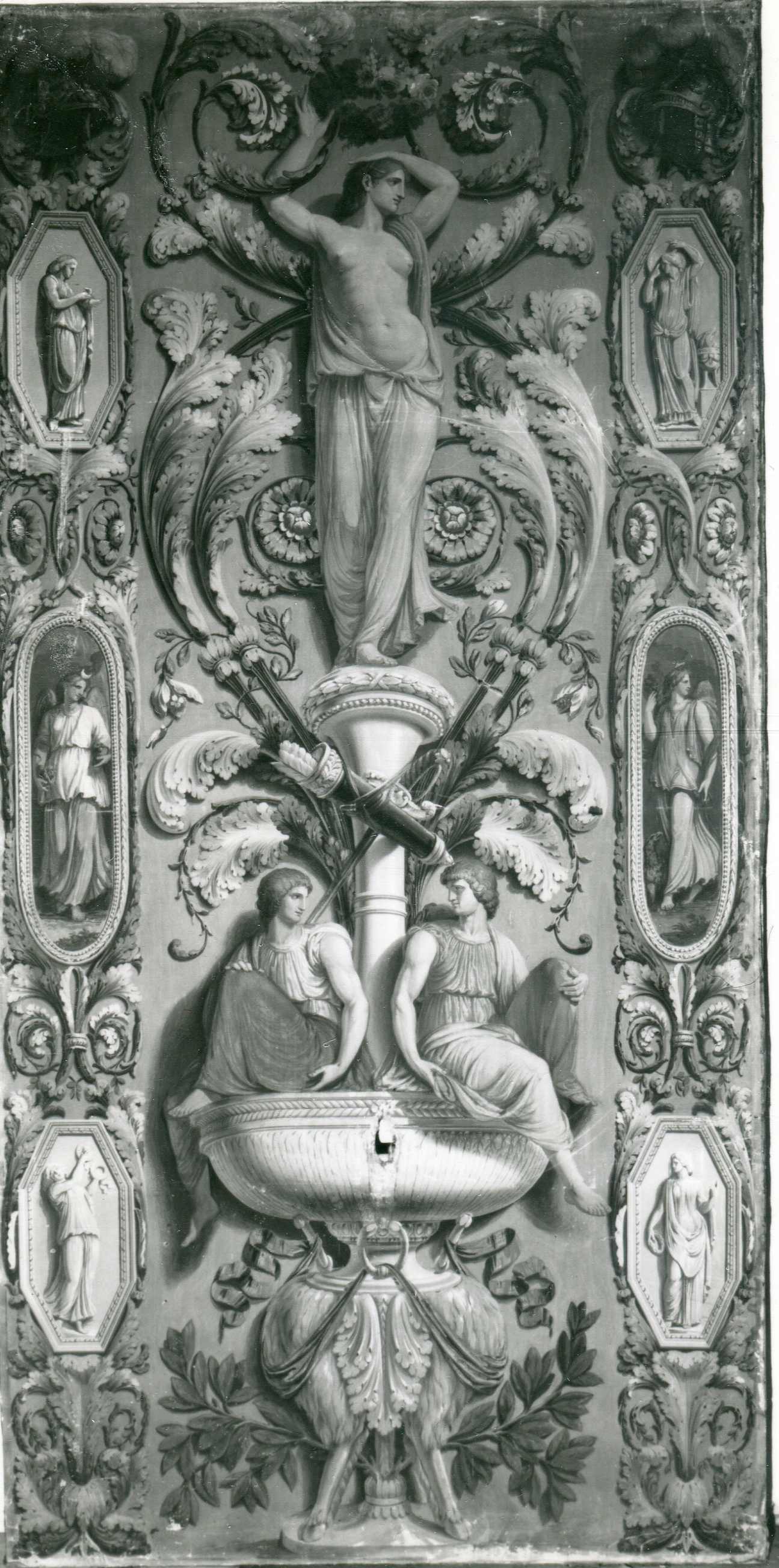 figure allegoriche/ motivi decorativi (dipinto, elemento d'insieme) di Appiani Andrea, Levati Giuseppe (sec. XVIII)