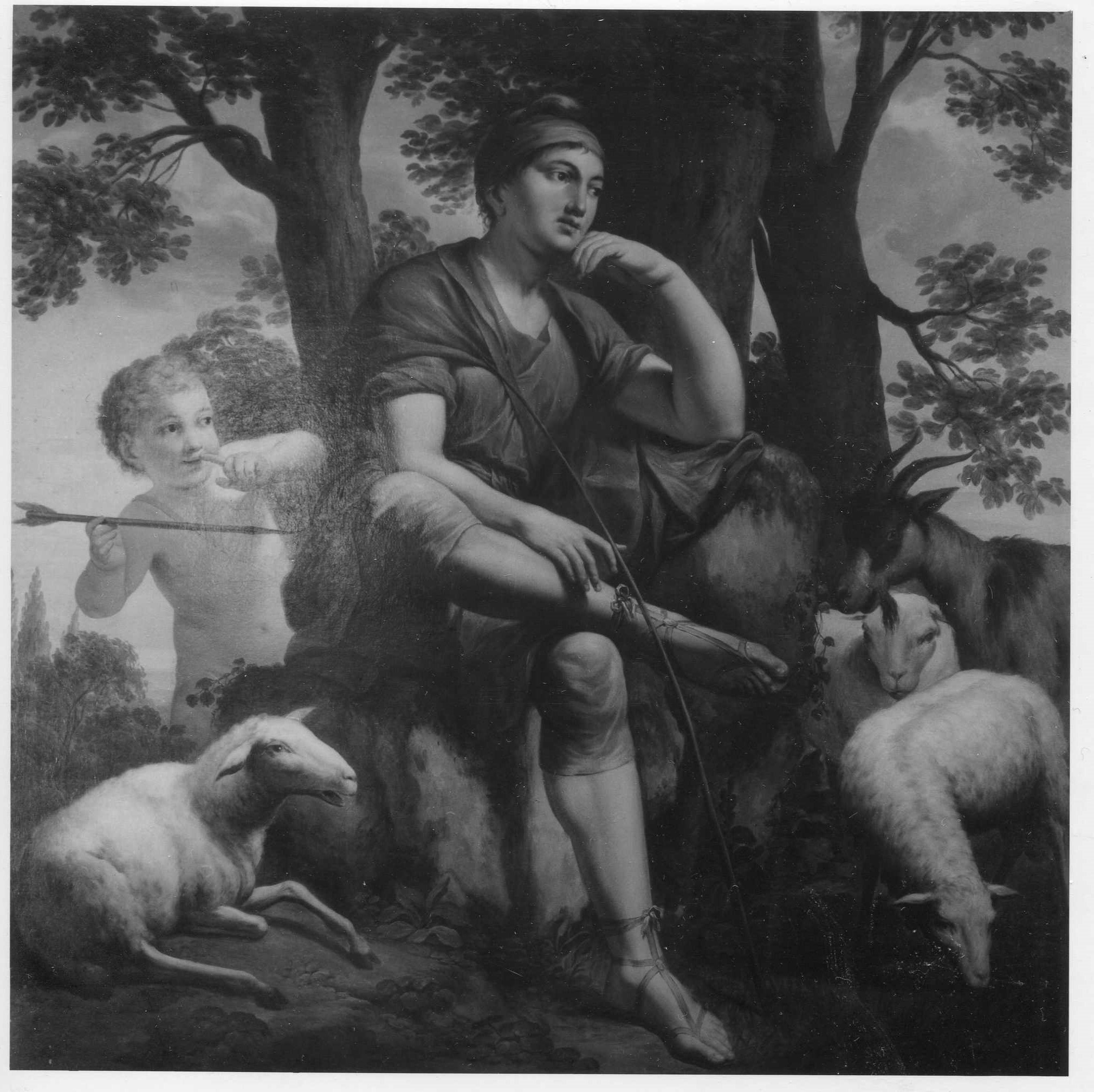 Scena pastorale (dipinto, opera isolata) - ambito lombardo (ultimo quarto sec. XVIII)
