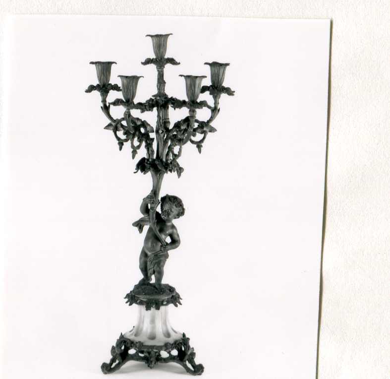 candelabro a cinque bracci, coppia - manifattura italiana (prima metà sec. XIX)