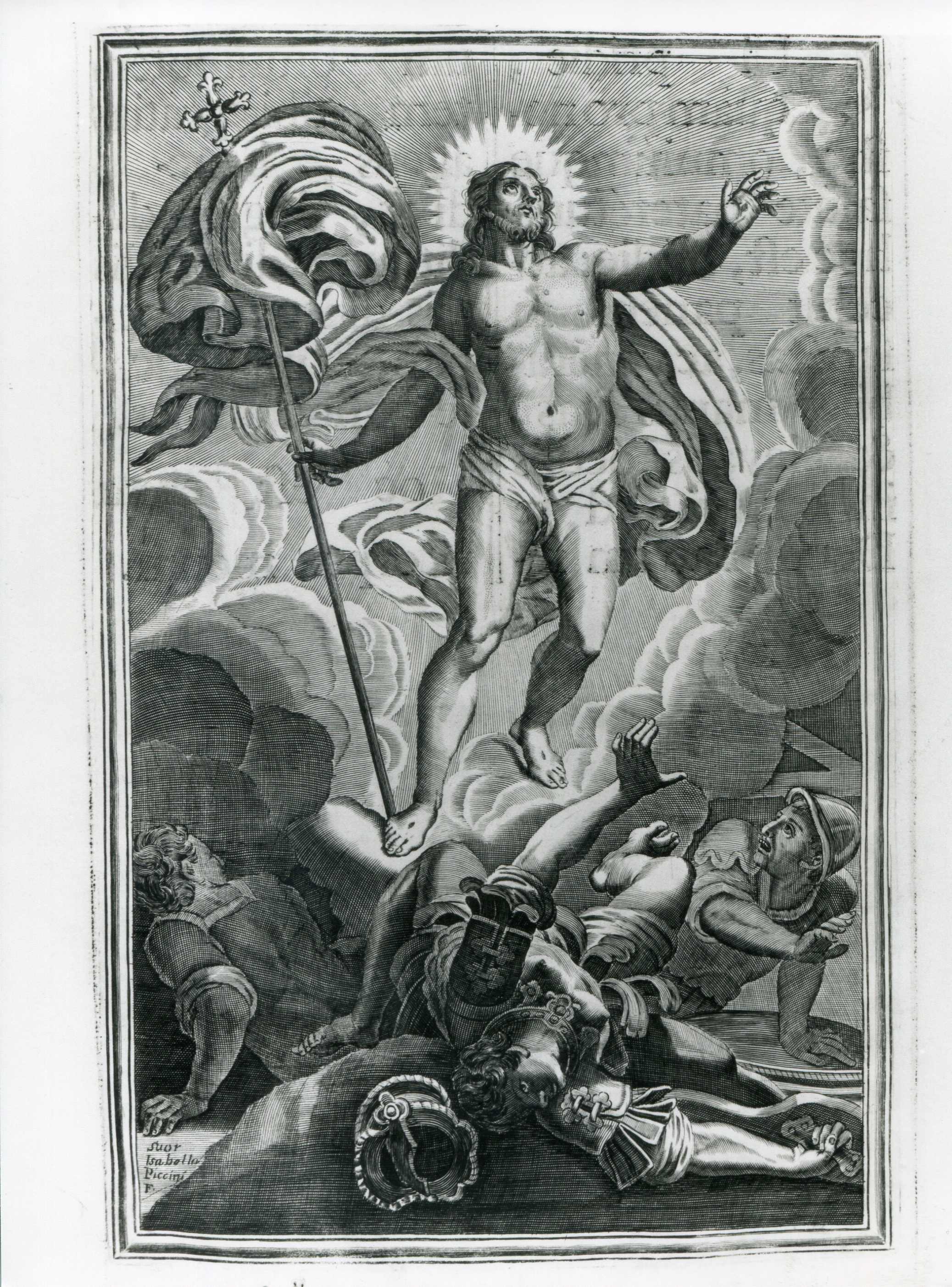 Cristo Risorto (stampa) di Piccinini Isabella (attribuito) - ambito veneto (metà sec. XVIII)