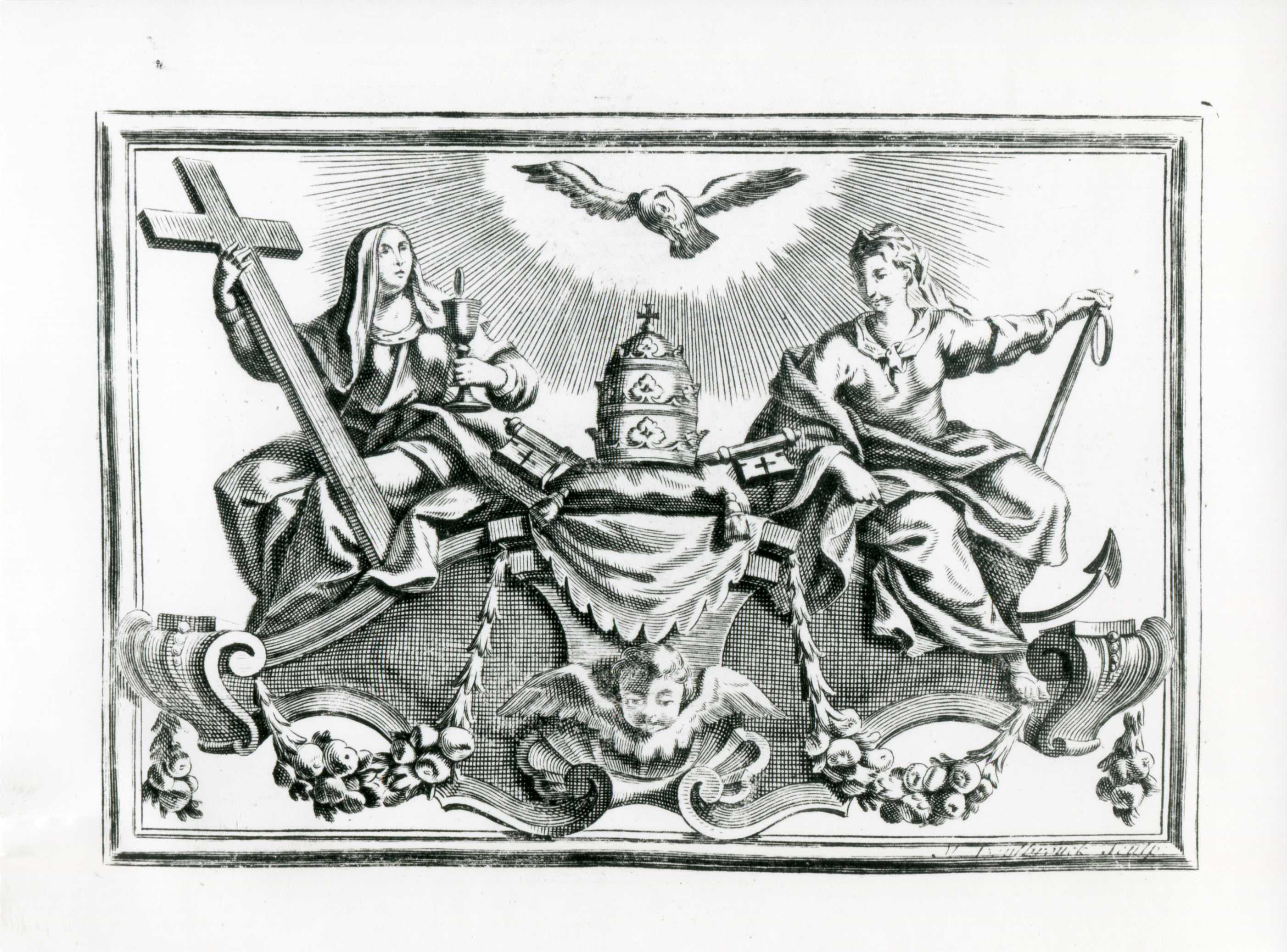 Scena allegorica (stampa) di Piccinini Elisabetta (attribuito) - ambito veneto (metà sec. XVIII)