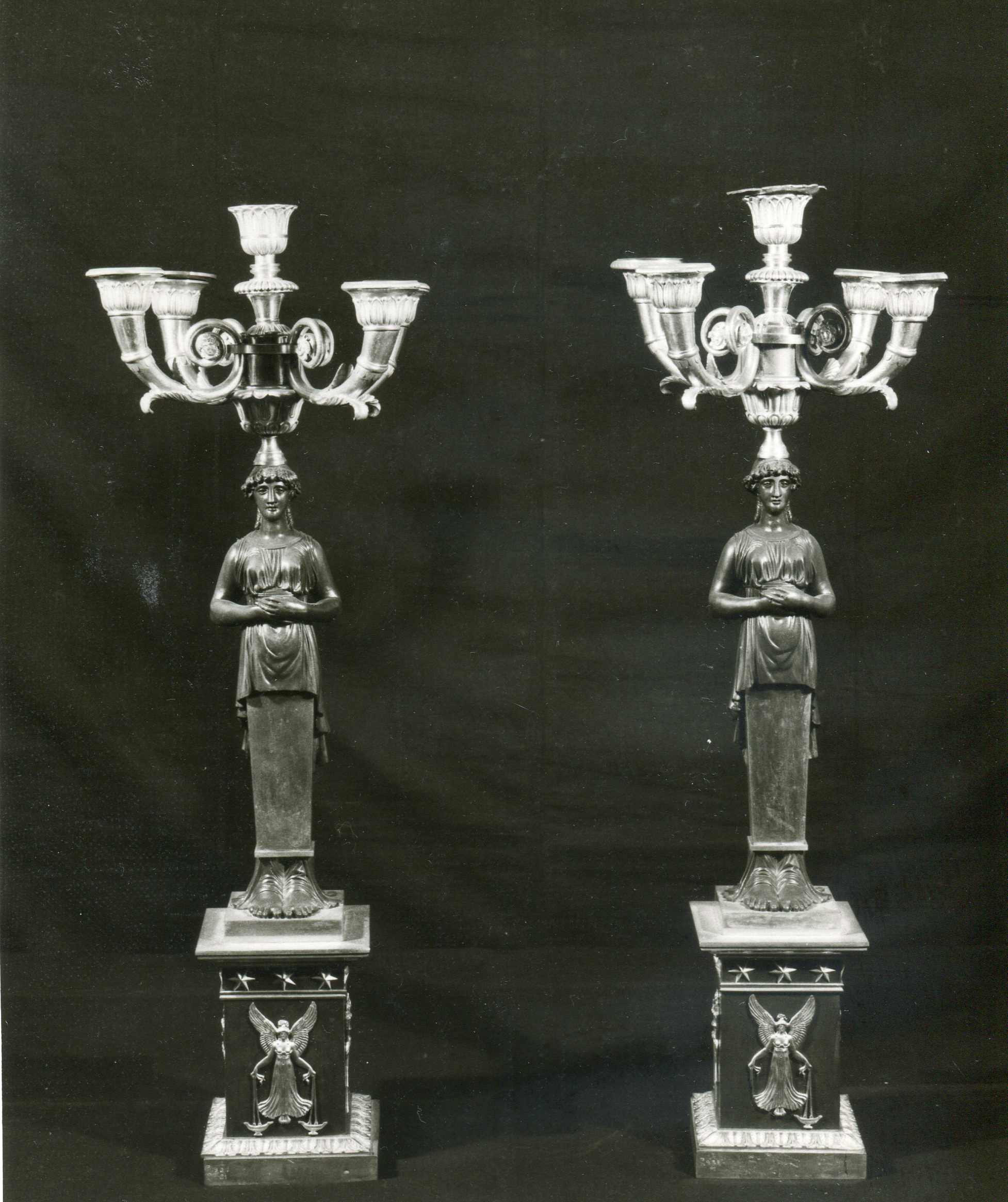 candelabro, coppia - manifattura lombarda (inizio sec. XIX)