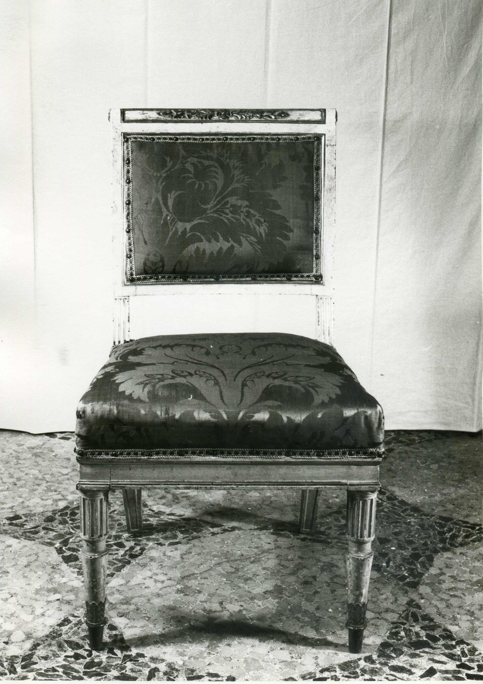 sedia, serie - manifattura lombarda (fine/ inizio secc. XVIII/ XIX)