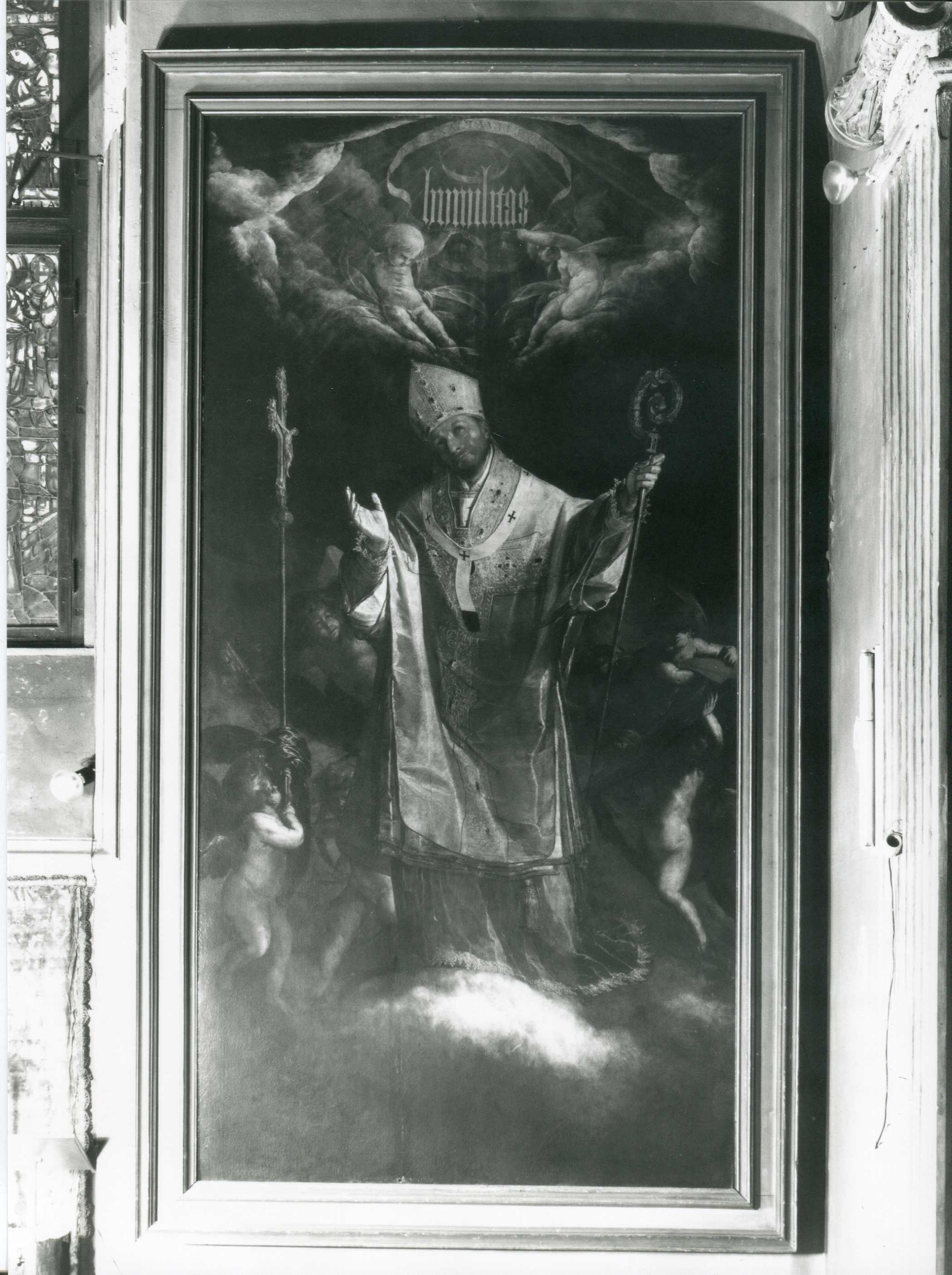 San Carlo Borromeo in gloria (dipinto, opera isolata) di Crespi Giovan Battista detto Cerano (attribuito) (sec. XVII)