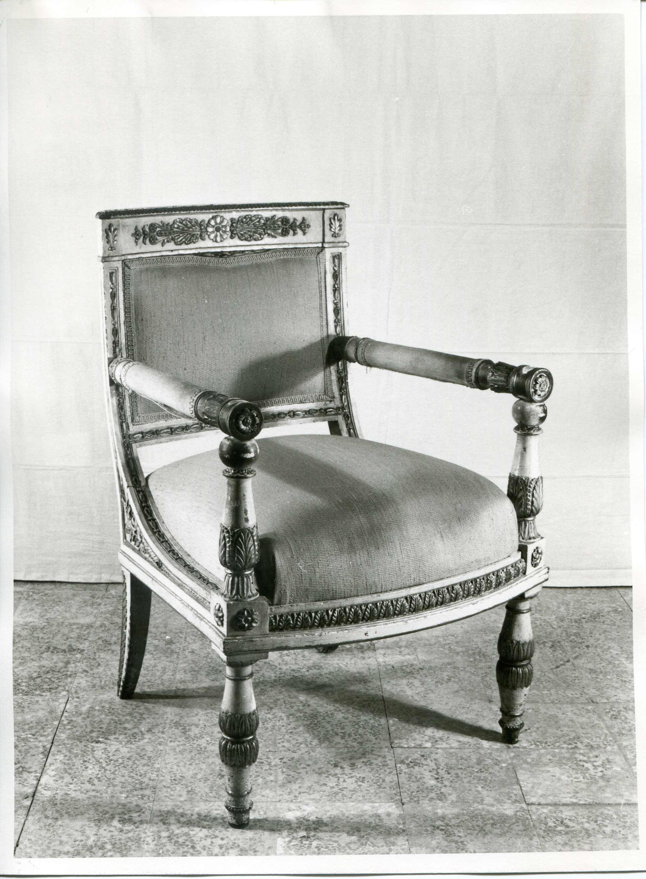 poltrona, serie - manifattura lombarda (ultimo quarto sec. XVIII)