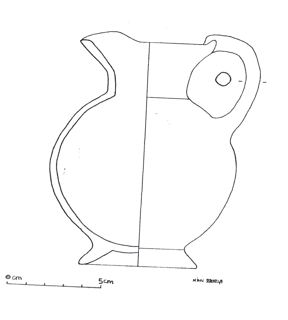 oinochoe a bocca trilobata, Rasmussen 7e - ambito etrusco meridionale (prima metà sec. VI a.C)