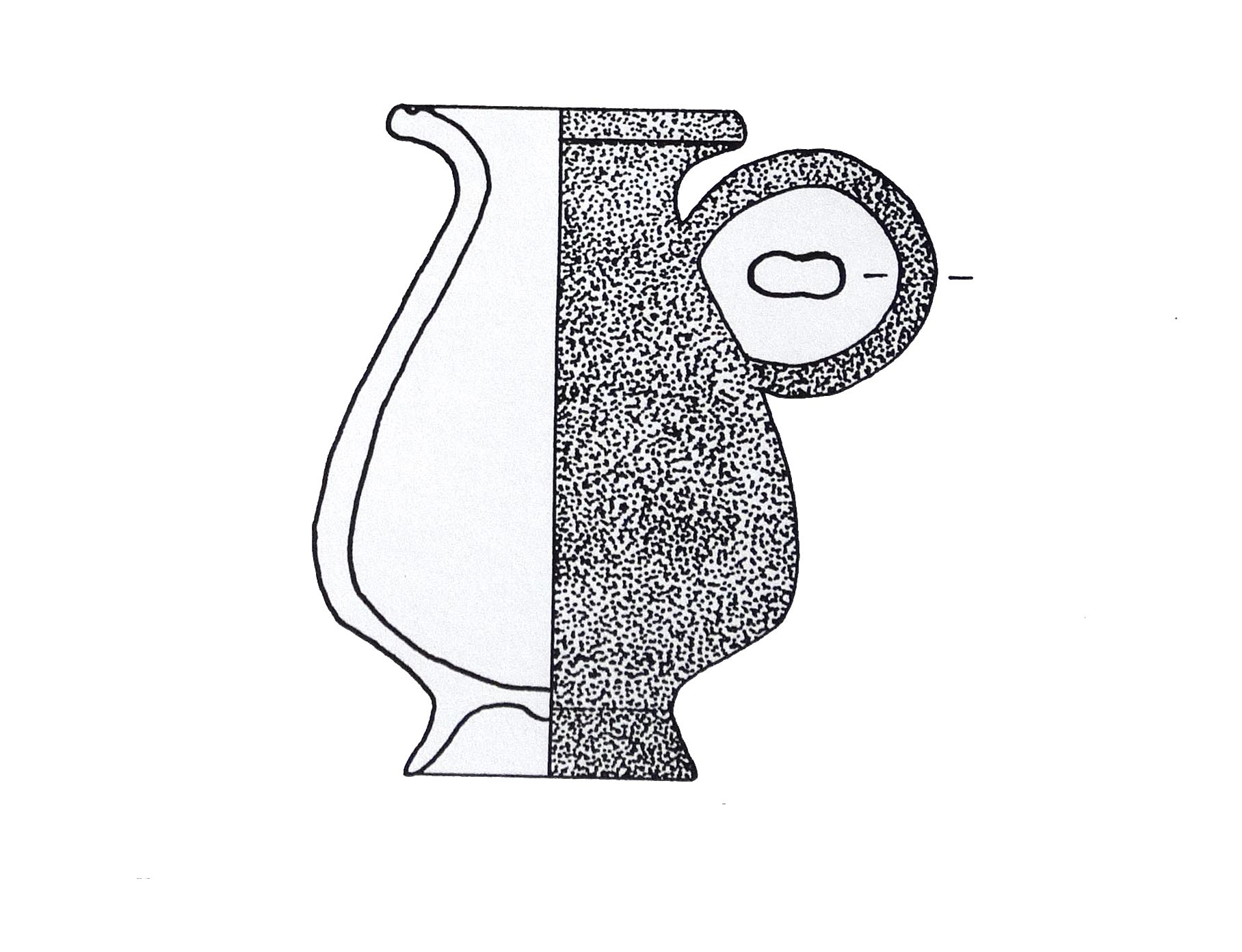 brocchetta miniaturistica, Beazley, forma XX; Morel, forma 5227 b 1 - ambito etrusco (sec. IV-III a.C)