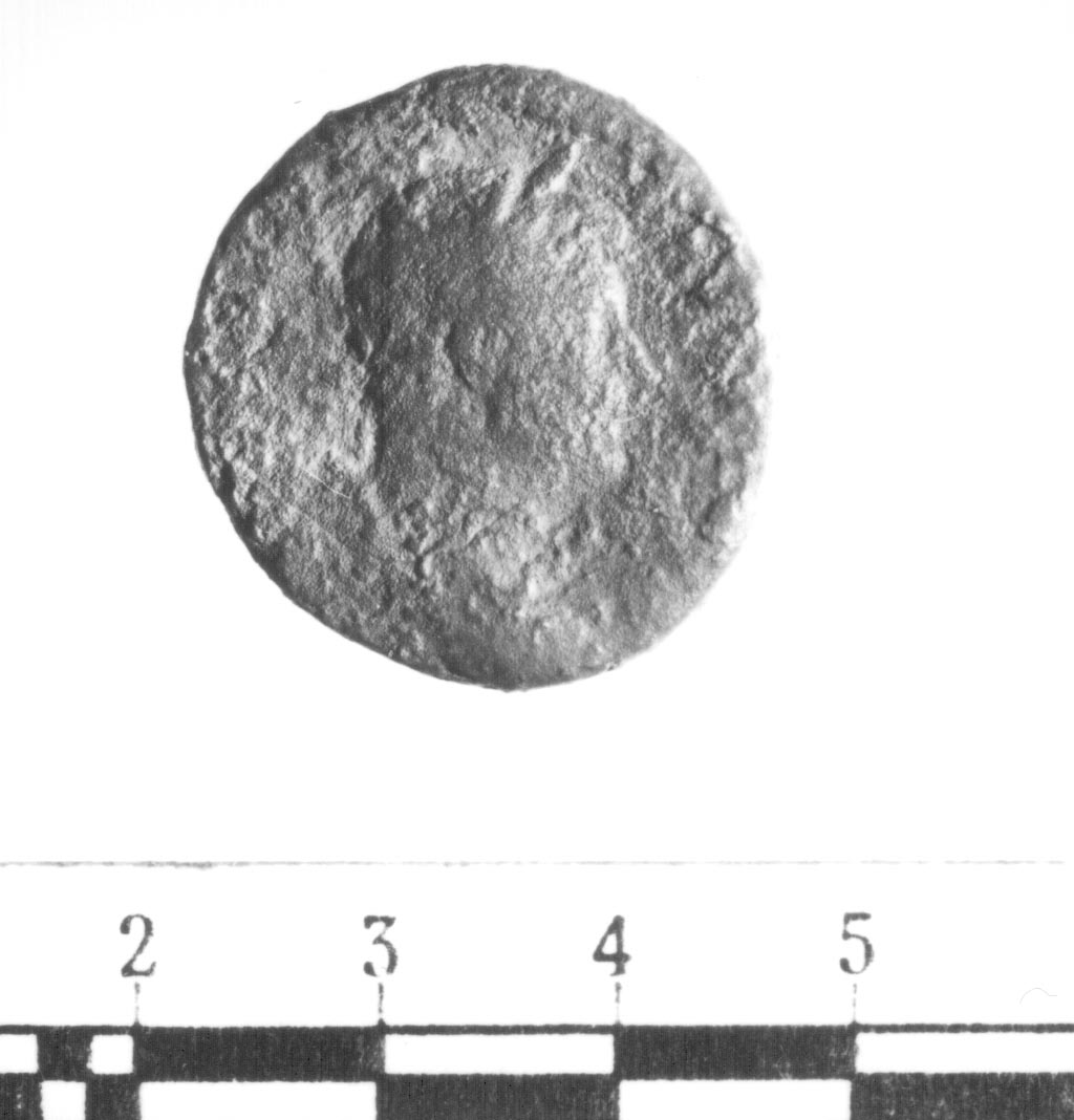R/ Busto laureato di Adriano a destra; V/ La Clementia stante a sinistra con patera e scettro (asse) (II sec. d.C)