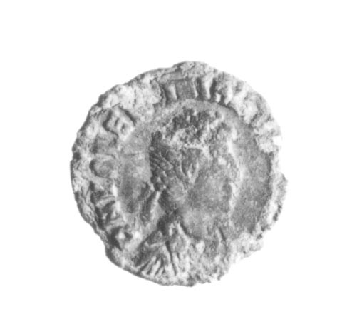 R/ Busto diademato e drappeggiato di Valentiniano I a destra; V/ Leggenda (AE4) (IV sec. d.C)
