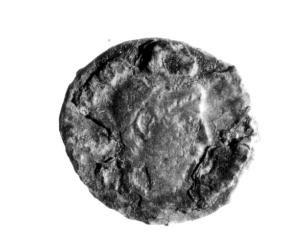 R/ Testa laureata a destra di Costanzo II; V/ Due soldati elmati, rivolti l'uno verso l'altro, armati di lancia e scudo; in mezzo due insegne (follis) (IV sec. d.C)