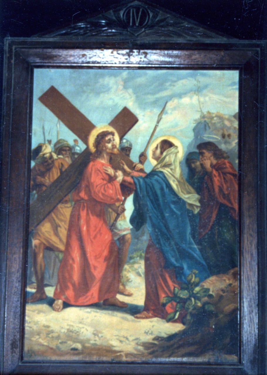 Stazione iv: gesù incontra la madonna (via crucis, ciclo)