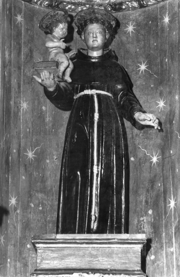 Sant'Antonio da Padova con Gesù Bambino (scultura) - bottega sarda (sec. XVIII)