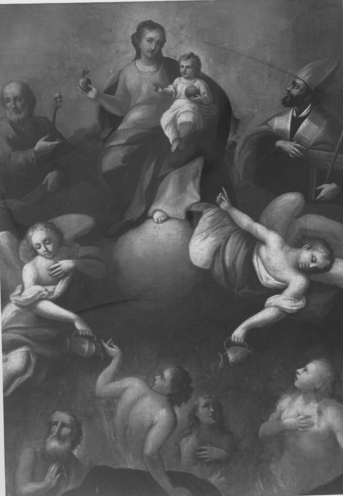 Madonna con bambino tra san giuseppe e un santo vescovo con angeli e anime del purgatorio (dipinto)