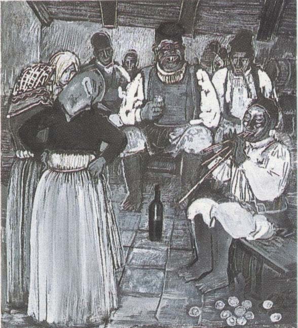 Cantina di Cabras (dipinto) di Biasi Giuseppe (secondo quarto sec. XX)