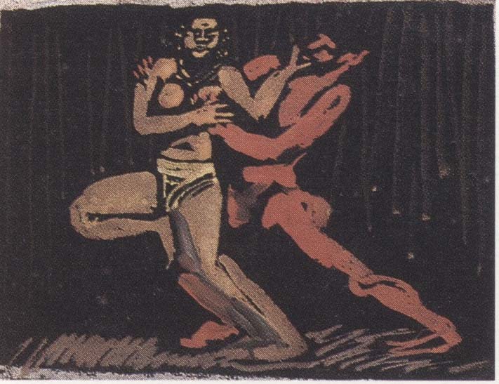 Danza selvaggia (dipinto) di Biasi Giuseppe (secondo quarto sec. XX)