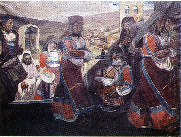 Processione in barbagia, dipinto