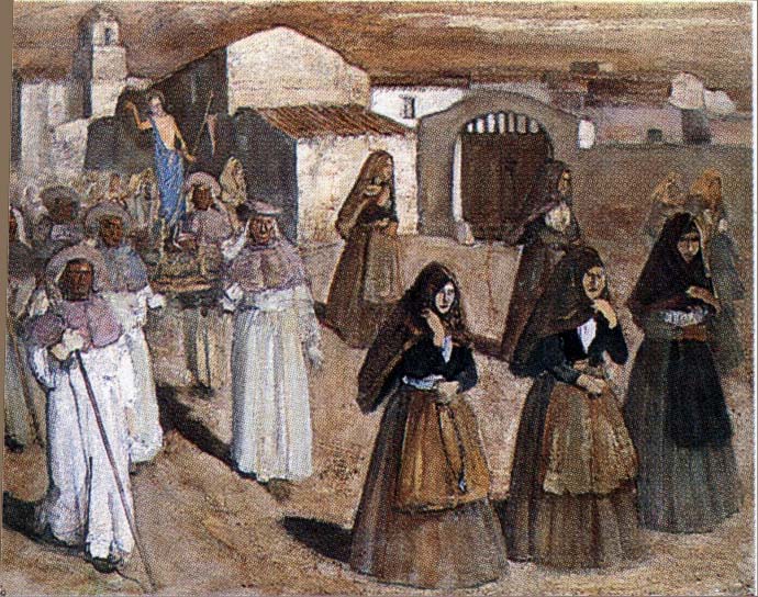 Processione in campidano, dipinto