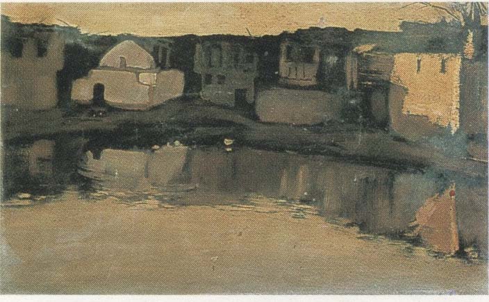 Riflessi sul fiume, dipinto