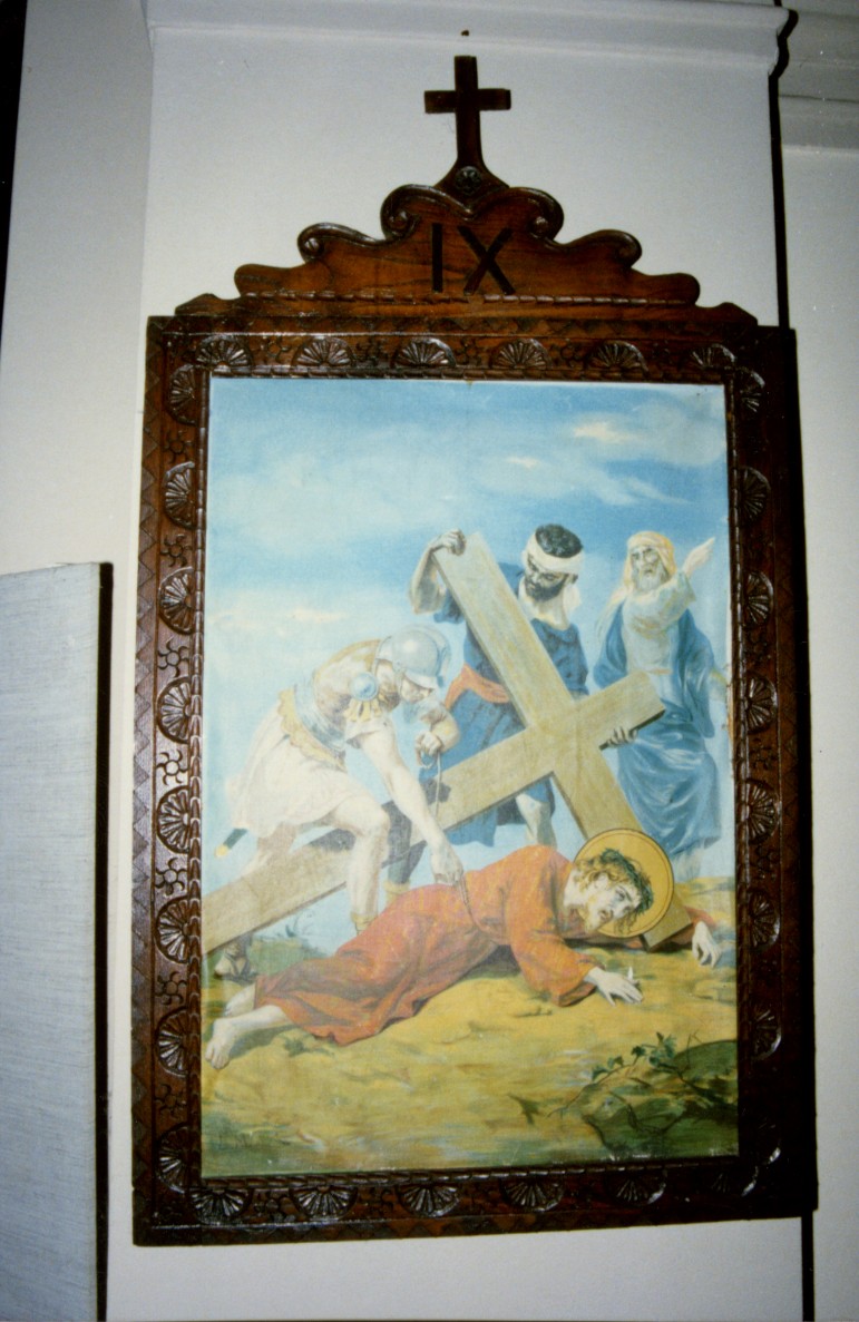 Stazione ix: gesù cade sotto la croce la terza volta (via crucis, ciclo)