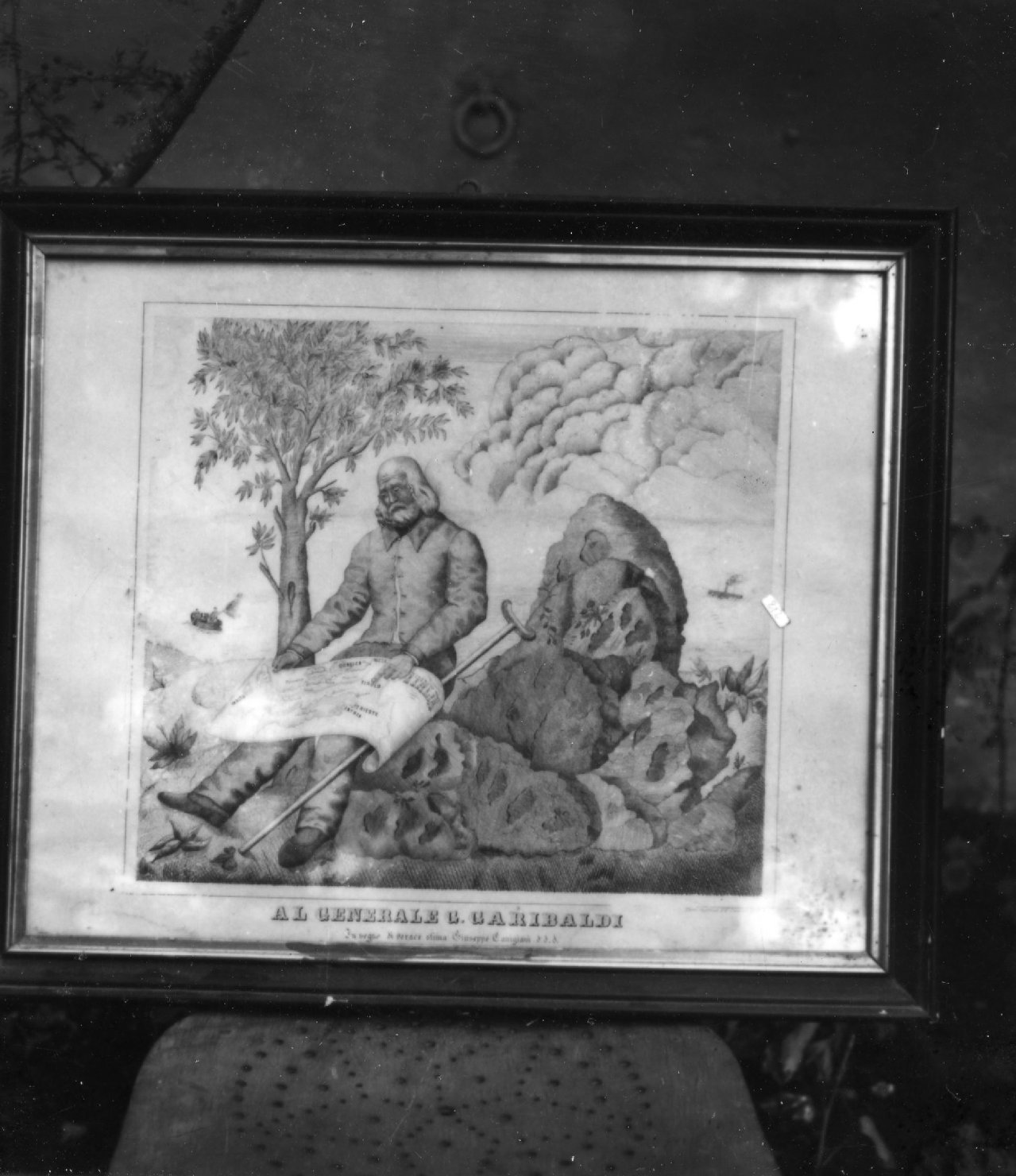ritratto di Giuseppe Garibaldi (disegno) di Canigiani Giuseppe (sec. XIX)