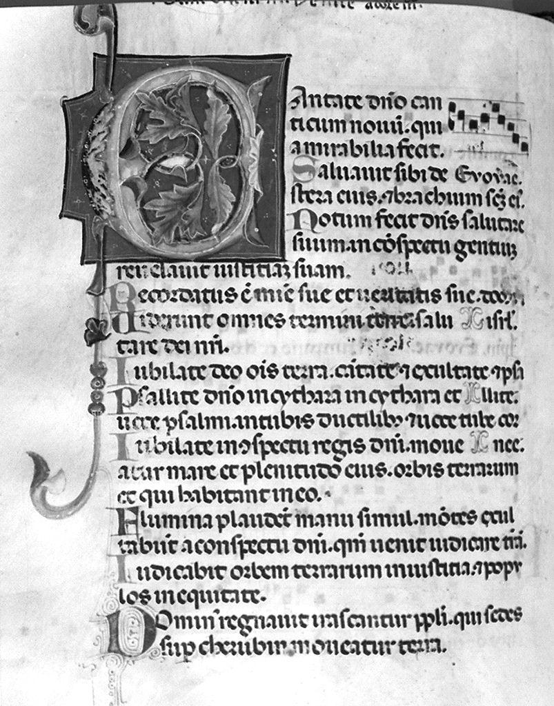 lettera C (miniatura) - ambito fiorentino (prima metà sec. XIV)