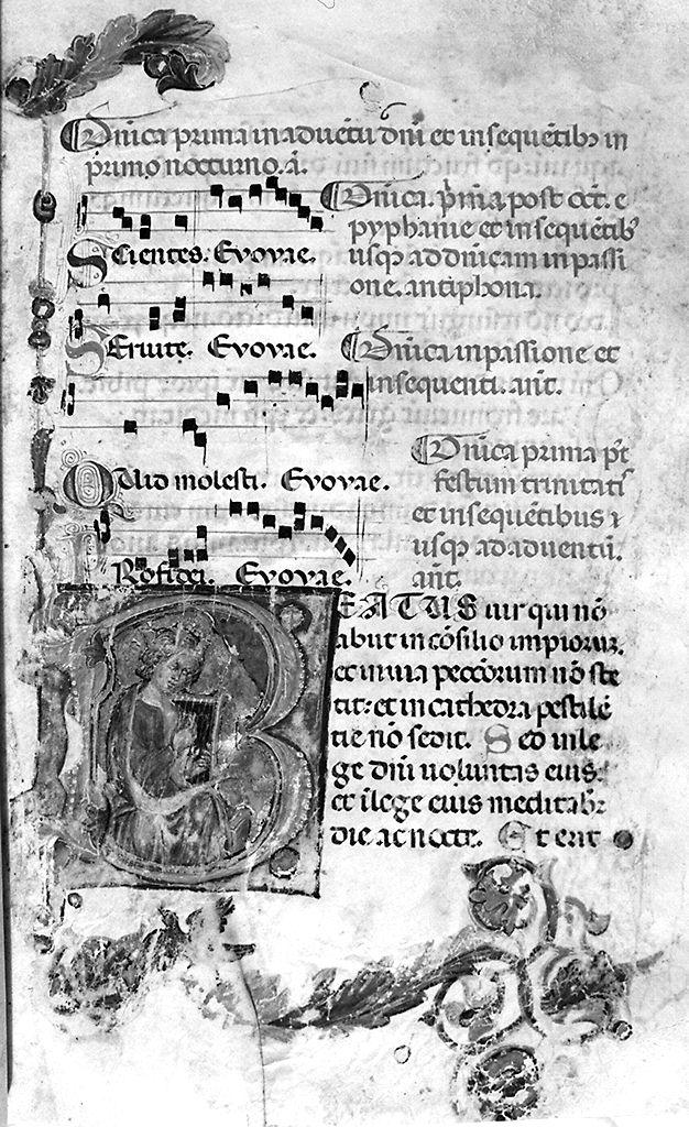 David musico (miniatura) - ambito fiorentino (prima metà sec. XIV)