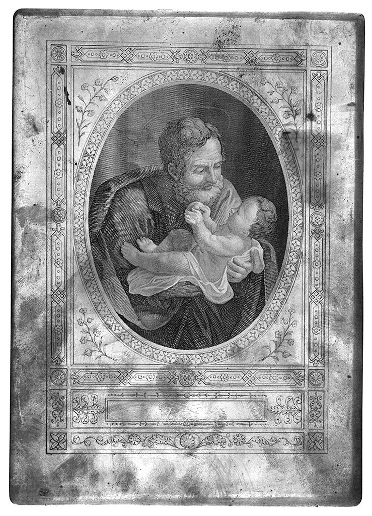 San Giuseppe e Gesù Bambino (matrice) di Reni Guido - ambito italiano (sec. XIX)