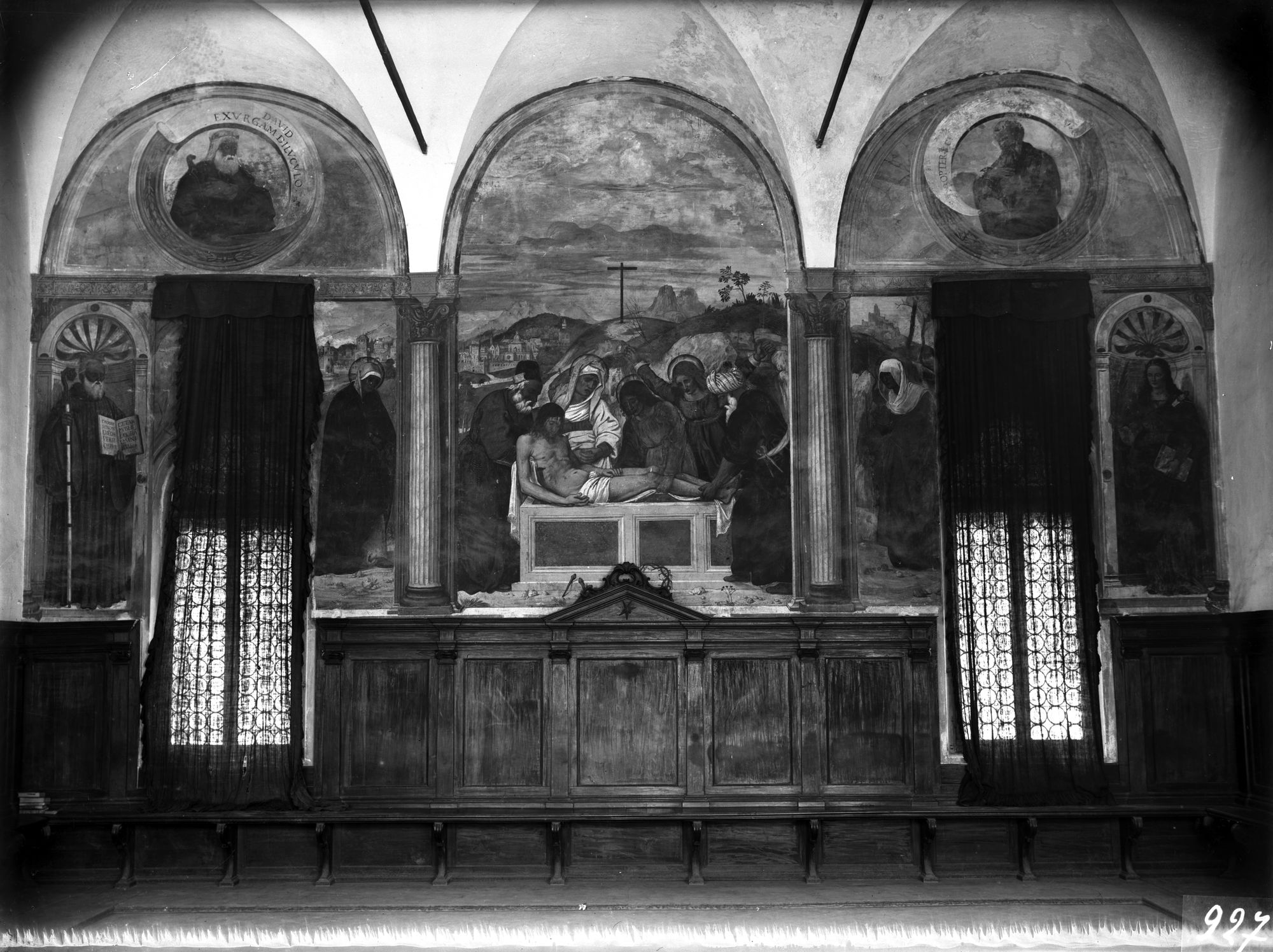 Monastero. Affreschi nella sala del Capitolo (negativo) di Gabinetto fotografico (XX)