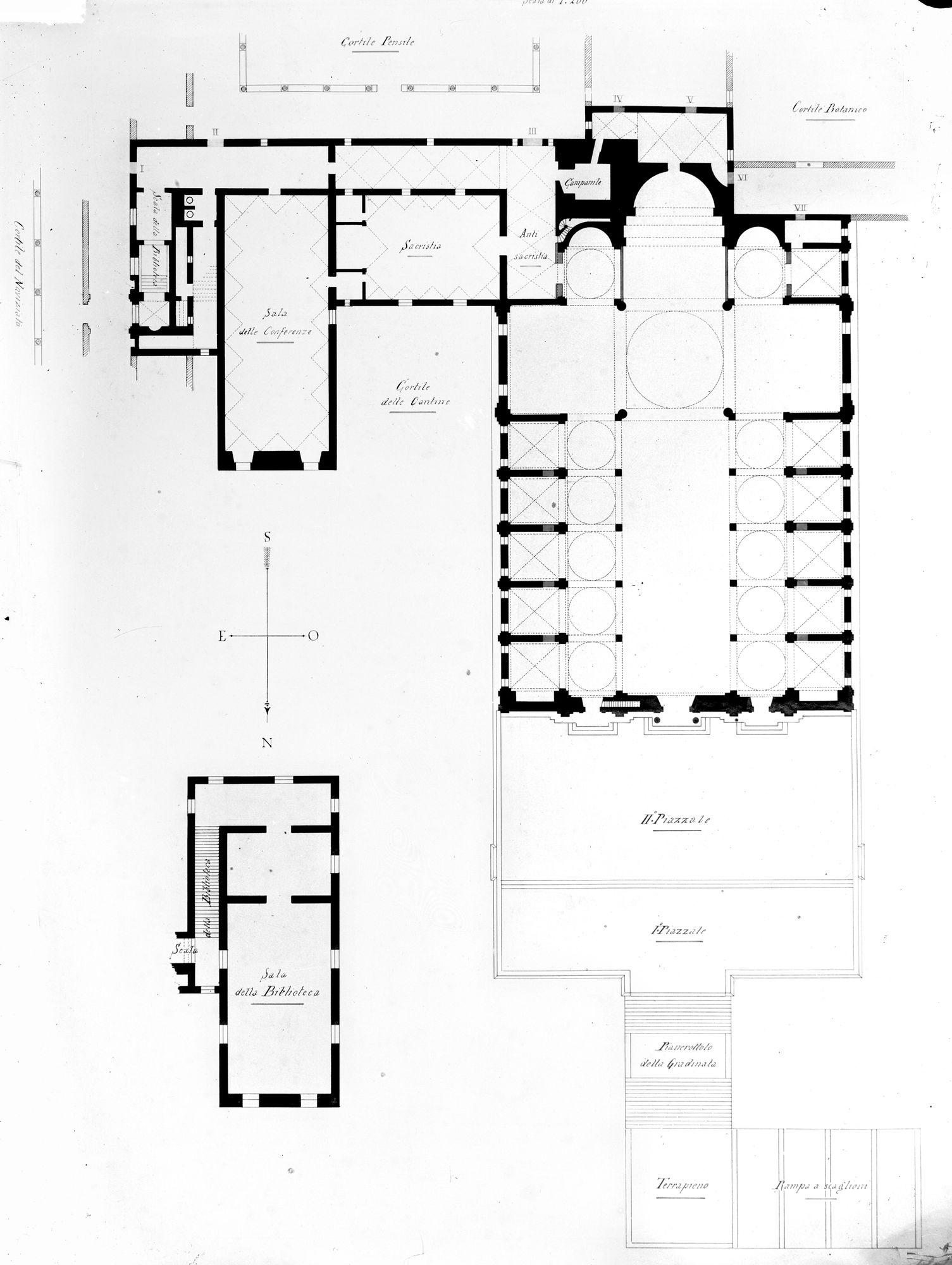 Ex Convento di Praglia. Piante del Monastero di Praglia (negativo) di Gabinetto fotografico (XX)