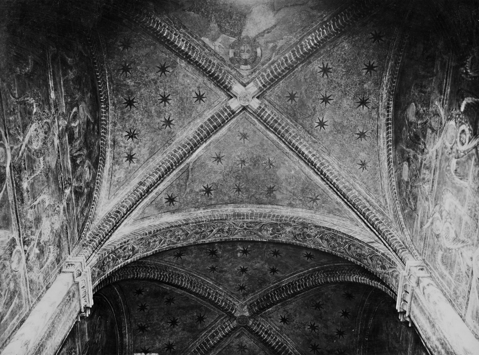 Chiesa degli Eremitani. Cappella dei dotti. Alcuni degli affreschi tre o duecenteschi dopo liberati dal bianco di calce (negativo) di Gabinetto fotografico (XX)