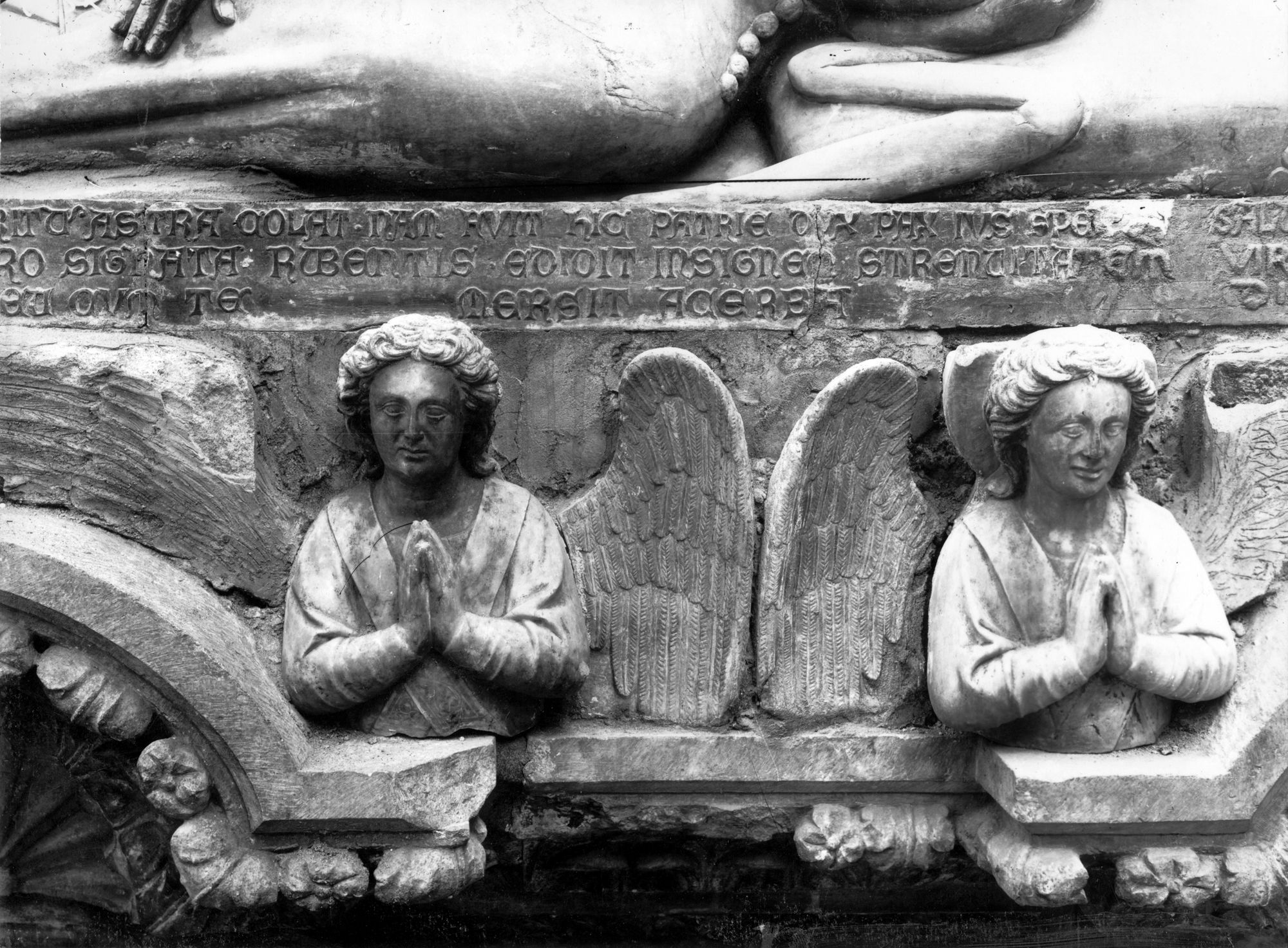 Chiesa degli Eremitani. Particolare monumento a Martino da Carrara (negativo) di Gabinetto fotografico (XX)