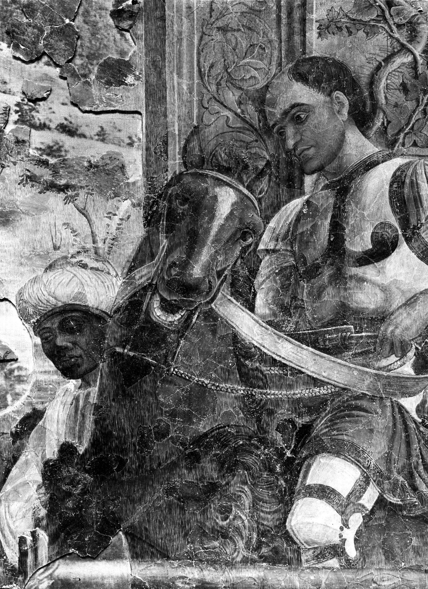 Chiesa degli Eremitani. A. Mantegna. Particolare ricomposto della decapitazione di San Giacomo (negativo) di Gabinetto fotografico (XX)