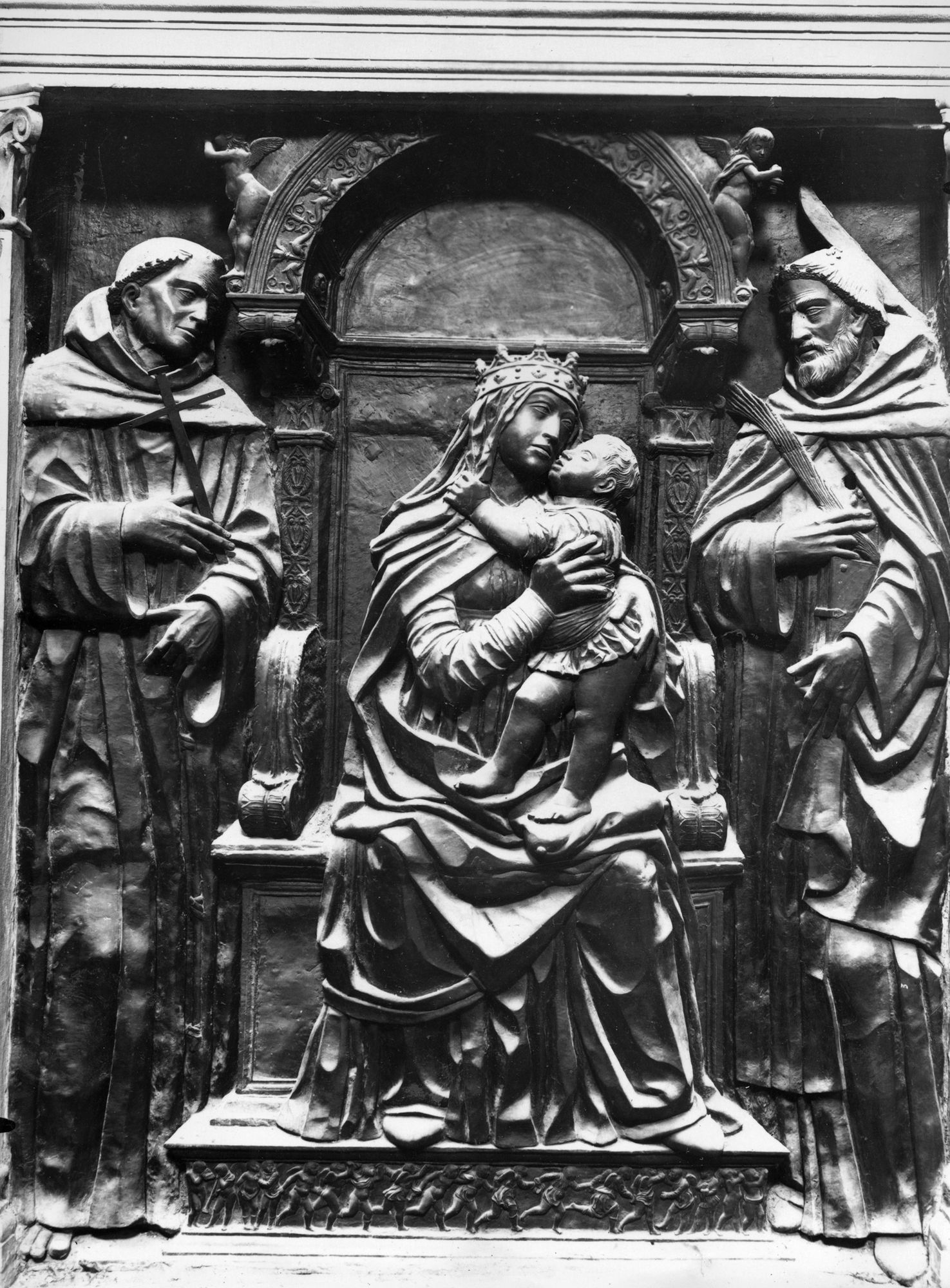 Chiesa San Francesco. Madonna con putto e santi, bronzo del Bellano (negativo) di Gabinetto fotografico (XX)