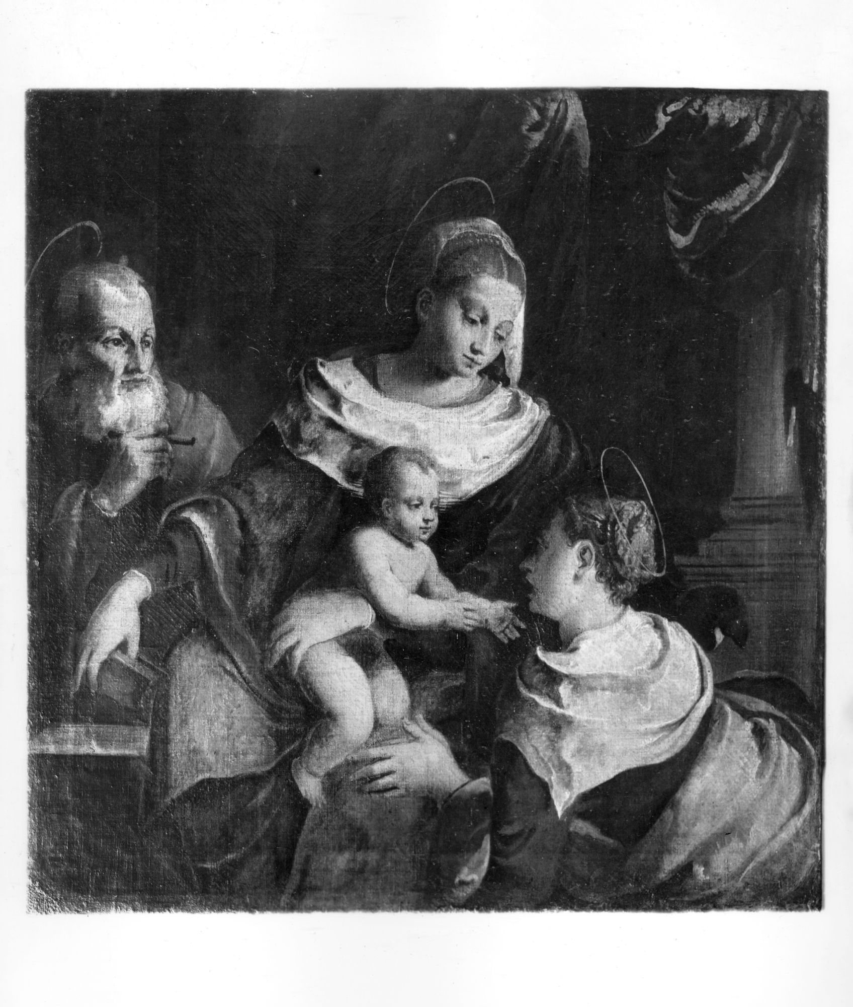 Feltre. Museo. La sacra famiglia., tavola del Marescalchi (negativo) di Gabinetto fotografico (XX)