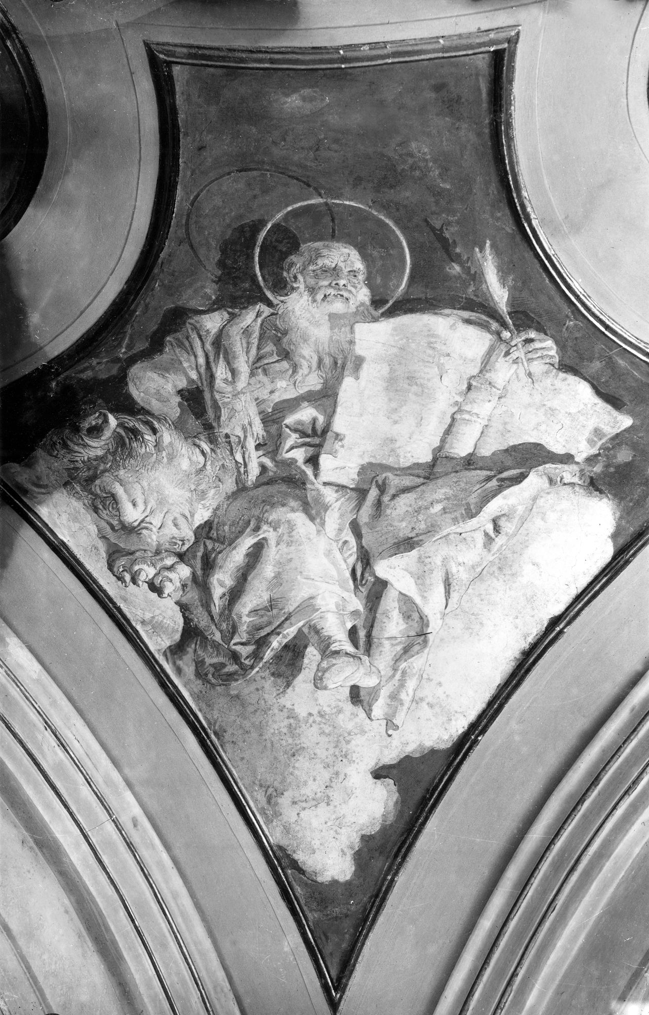 Meolo. Chiesa San Giovanni Battista. Affreschi del Tiepolo dopo restaurati e rimessi in opera. (negativo) di Gabinetto fotografico (XX)