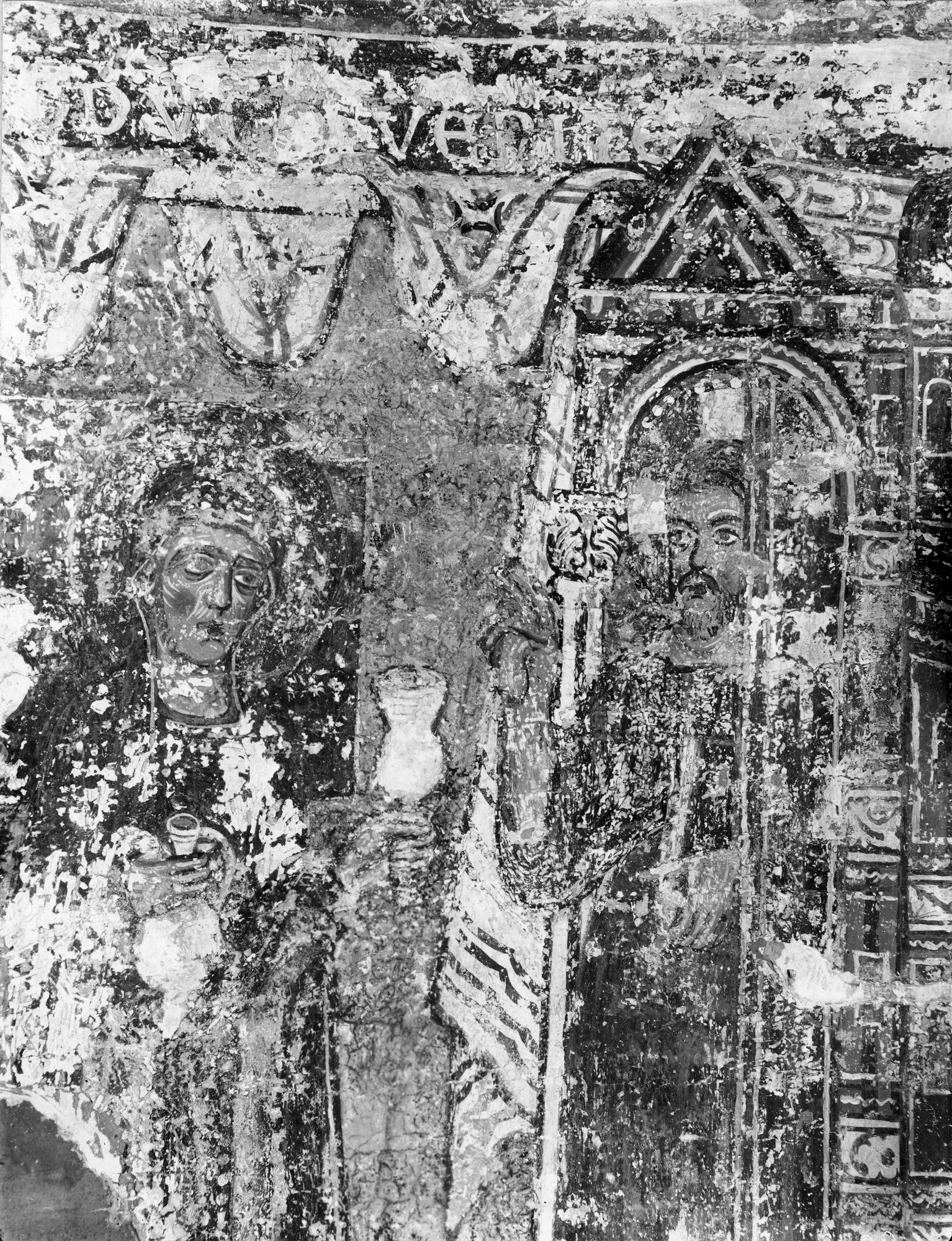 Summaga.Chiesa. Affreschi dell' abside del Sec. XIII (negativo) di Gabinetto fotografico (XX)