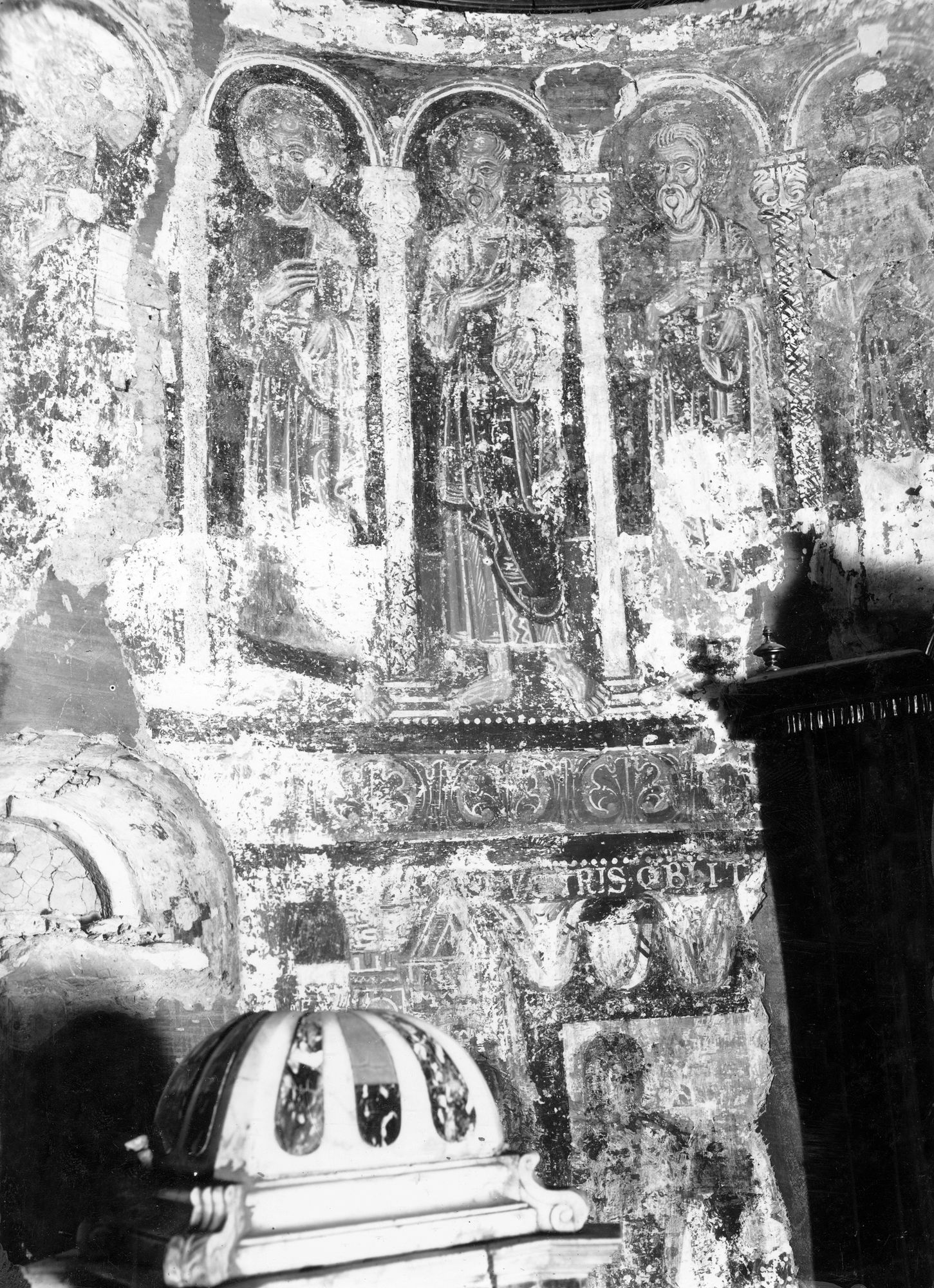 Summaga.Chiesa. Affreschi dell' abside del Sec. XIII (negativo) di Gabinetto fotografico (XX)