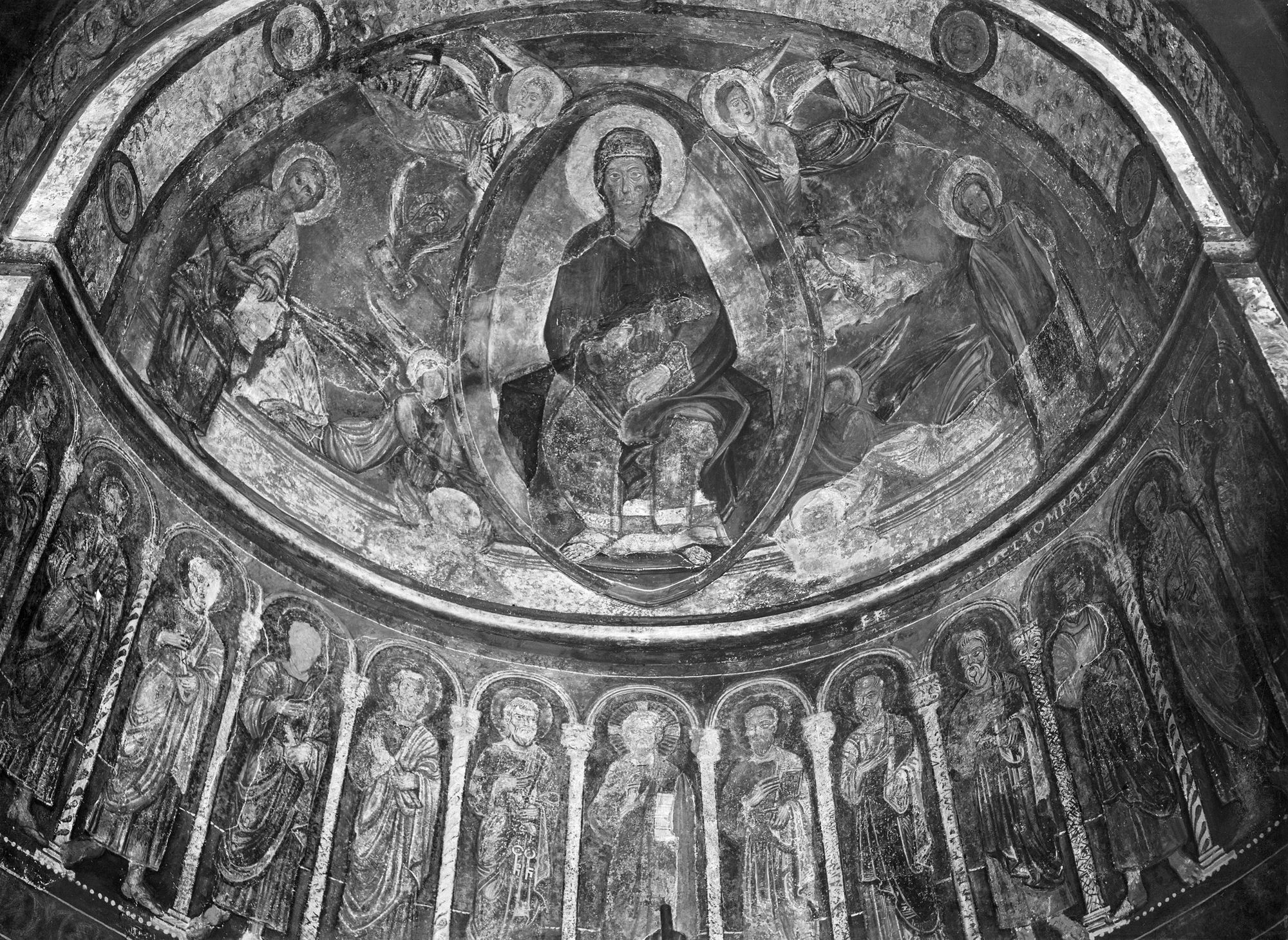 Summaga. Chiesa. Affreschi dell'abside del sec. XIII dopo il restauro (negativo) di Gabinetto fotografico (XX)