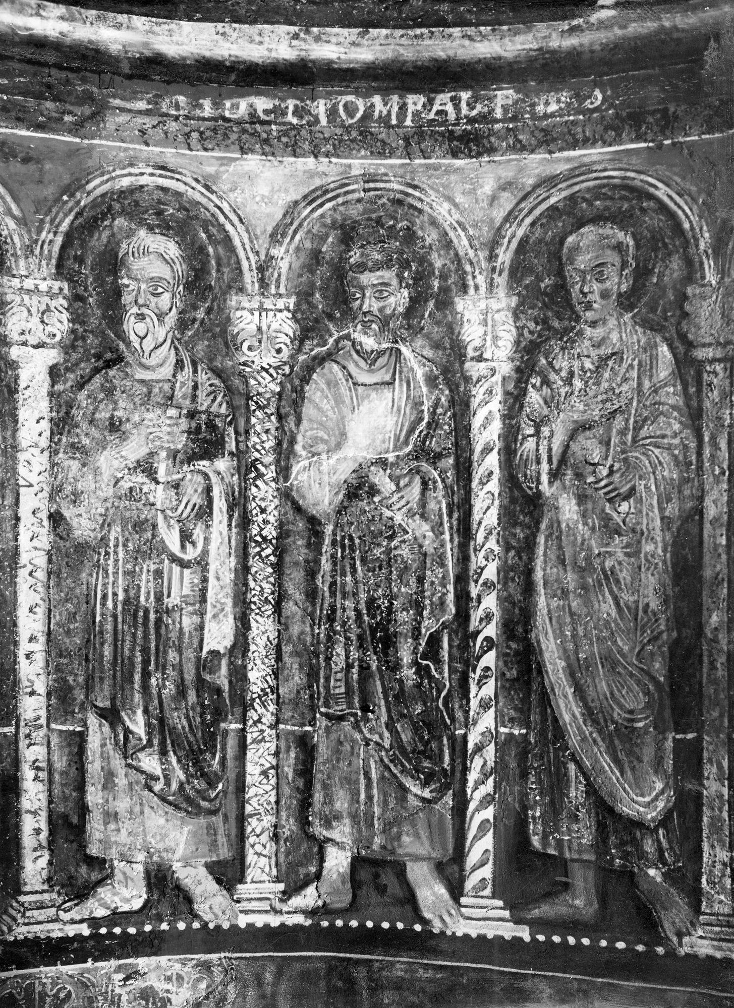 Summaga. Chiesa. Affreschi dell'abside del sec. XIII dopo il restauro (negativo) di Gabinetto fotografico (XX)