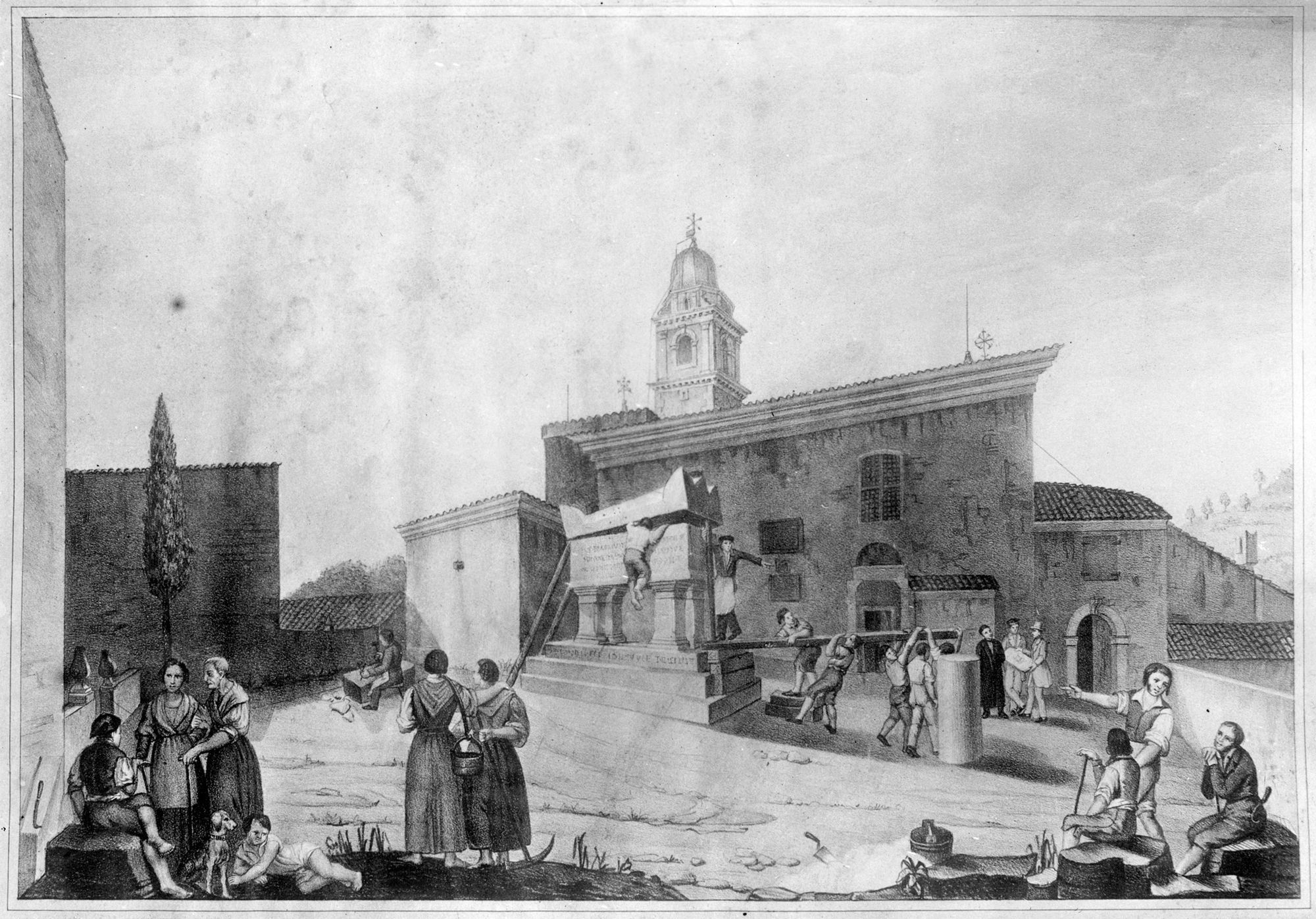 Arquà Petrarca. L'apertura della tomba del Petrarca 24-V_1843: (Stampa di Gradenigo) (negativo) di Gabinetto fotografico (XX)
