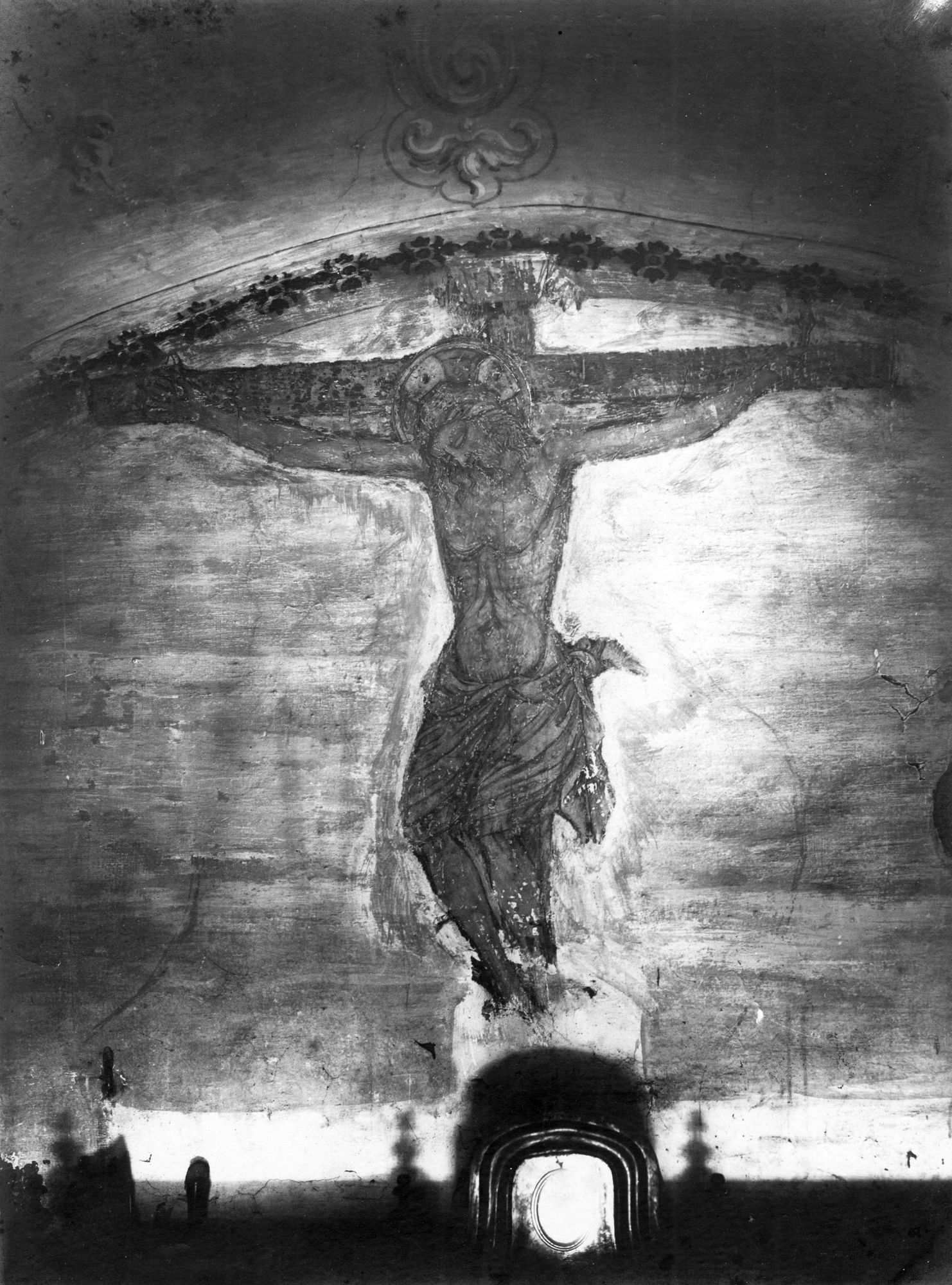 Carceri. Chiesa Santa Maria. Crocefisso; affresco. sec XV (negativo) di Gabinetto fotografico (XX)