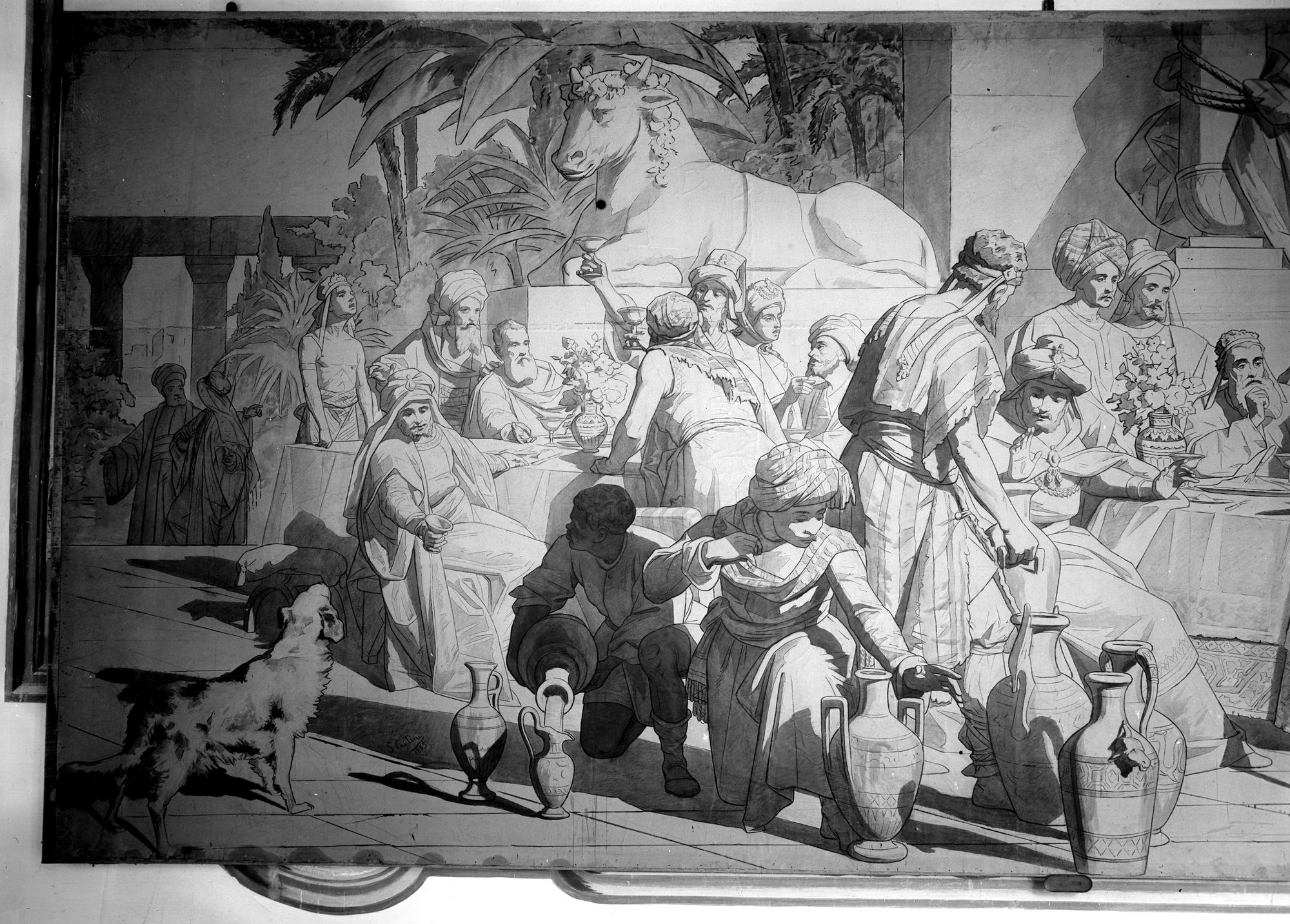 Villa Nzionale di Stra. Le nozze di Carmen. Cartoni (negativo) di Gabinetto fotografico (XX)