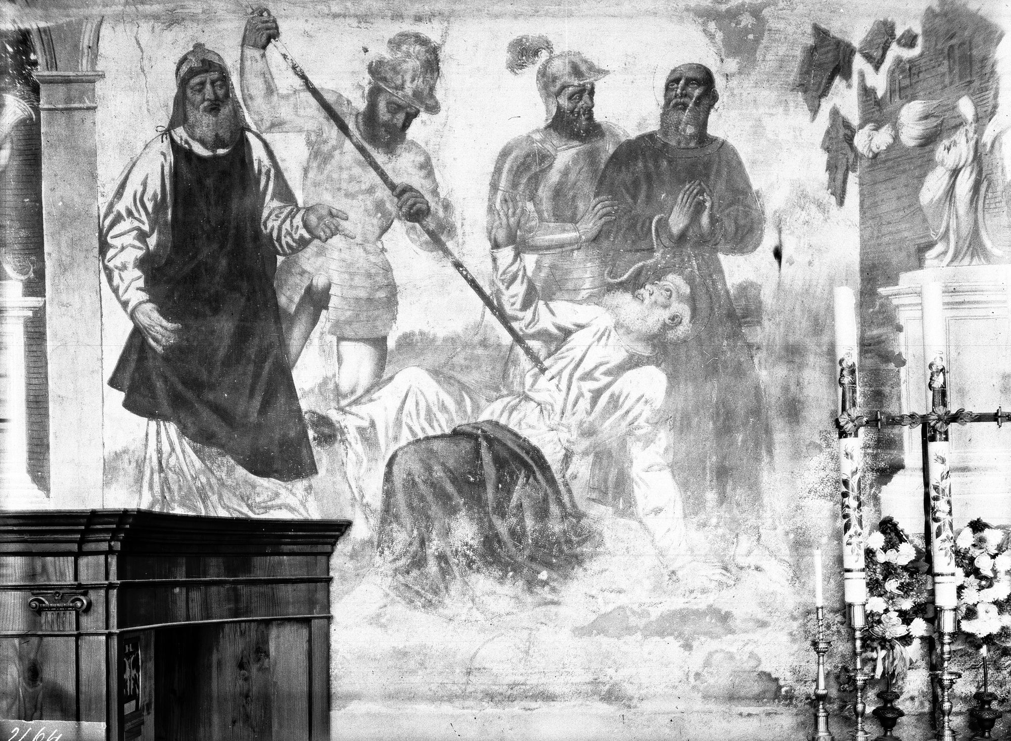 San Simeone di Vallada. Chiesa di San Simone. Affreschi di Paris Bordone (negativo) di Gabinetto fotografico (XX)