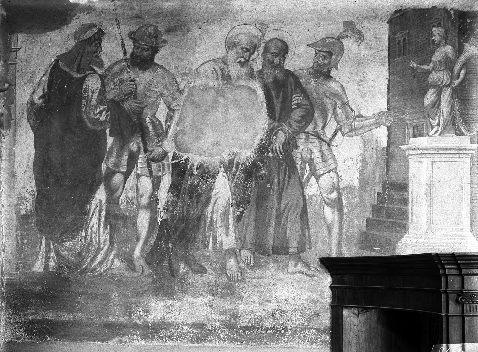 San Simeone di Vallada. Chiesa di San Simone. Affreschi di Paris Bordone (negativo) di Gabinetto fotografico (XX)