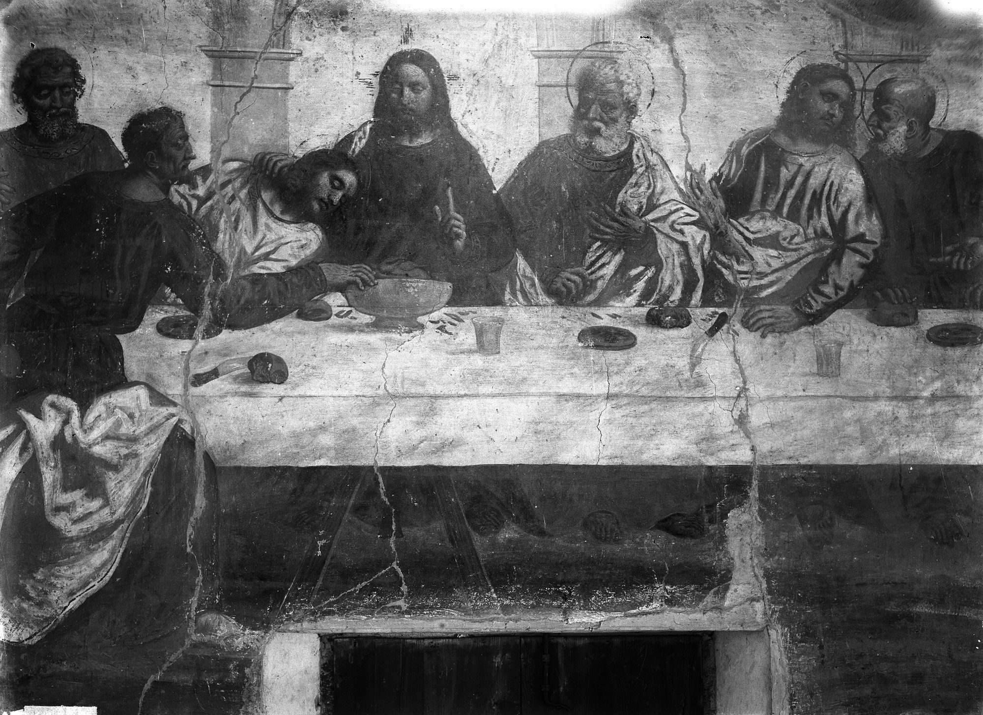 San Simeone di Vallada. Chiesa di San Simone. Affreschi di Paris Bordone (negativo) di Gabinetto fotografico (XX)